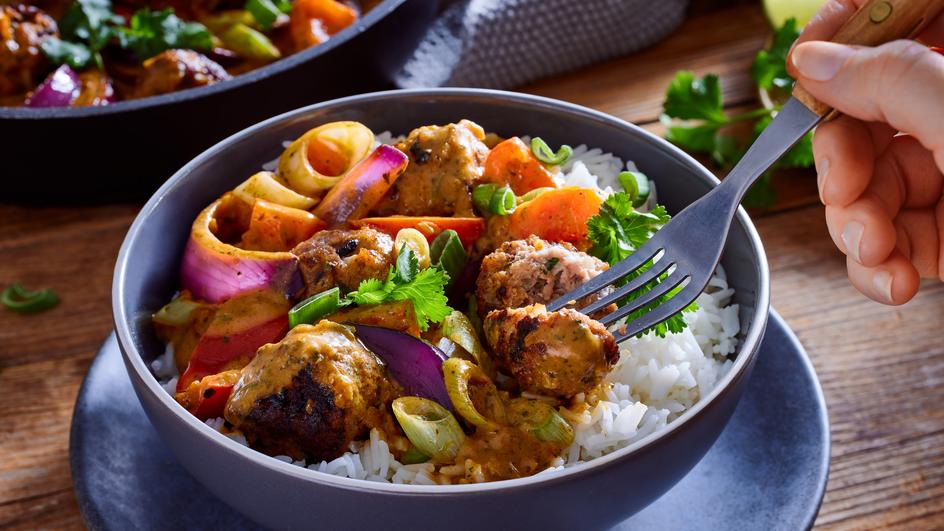 Thai Curry mit Hackbällchen Exotisch und scharf