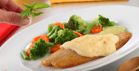 Merluza al horno con mayonesa gratinada