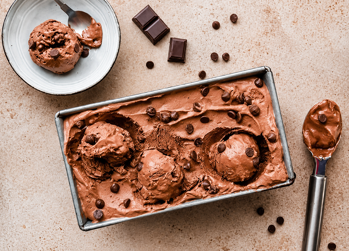 Glace au chocolat sans sorbetière