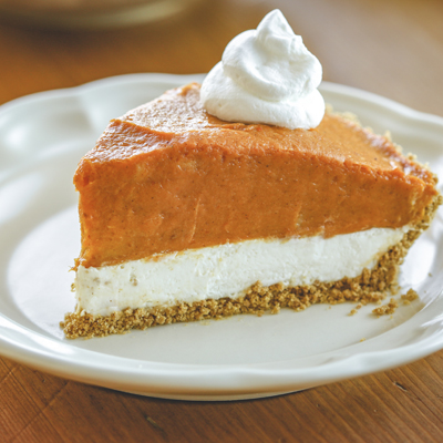 no-bake pumpkin pie with graham cracker crust