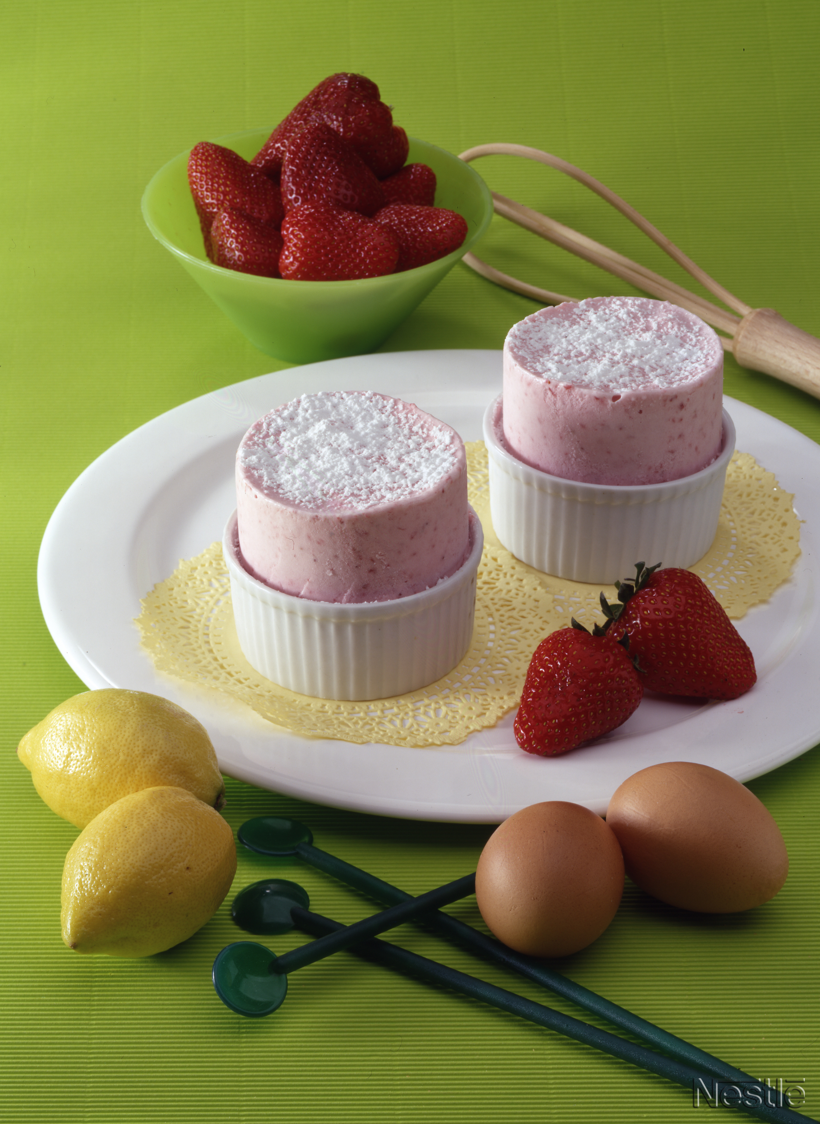 Soufflé helado de fresones