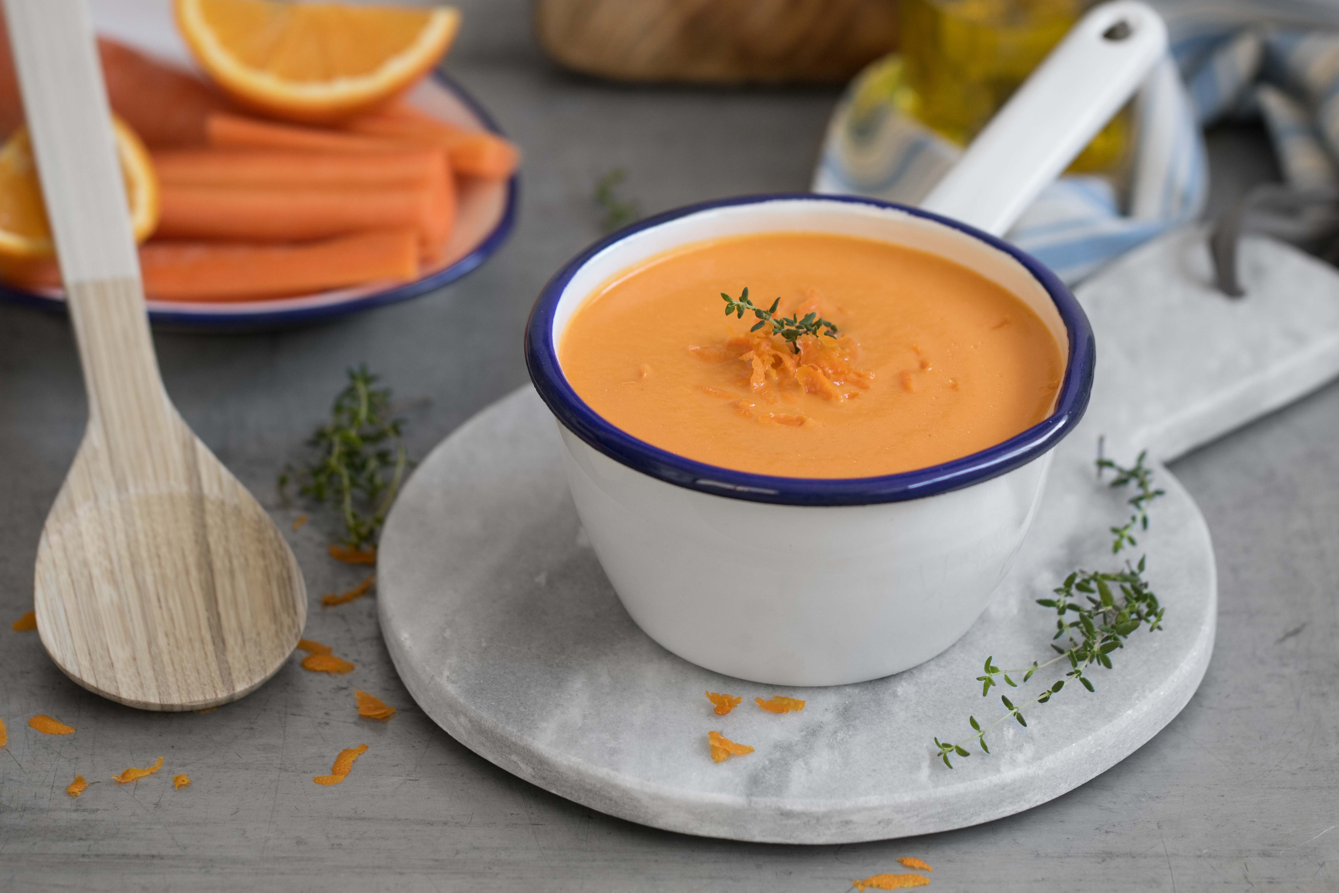 Crema de zanahorias a la naranja