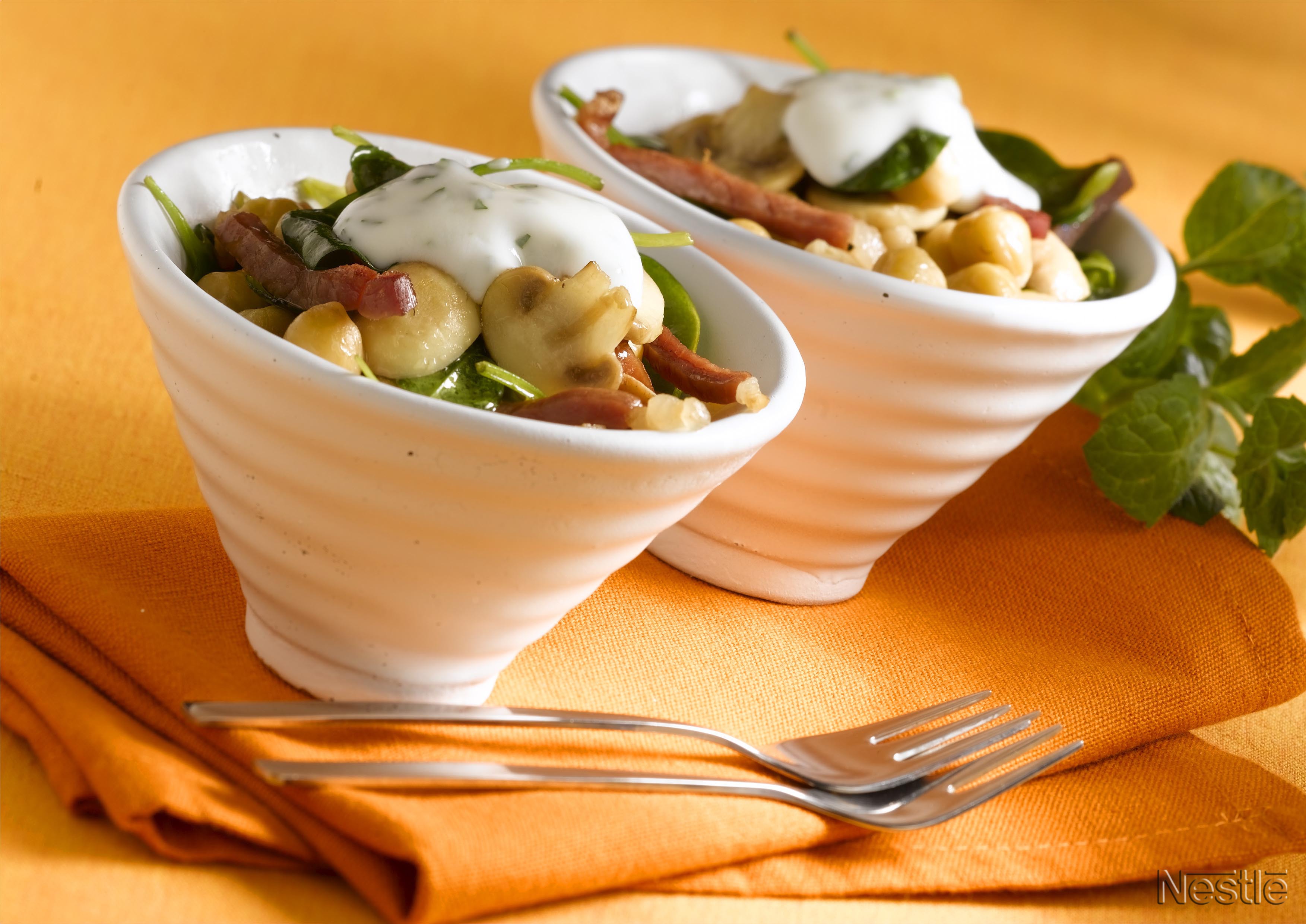 Ensalada de garbanzos con setas