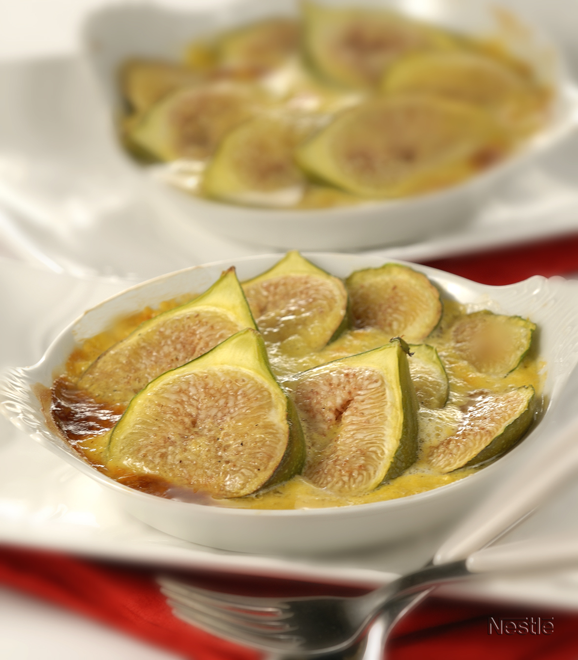 Higos gratinados con helado