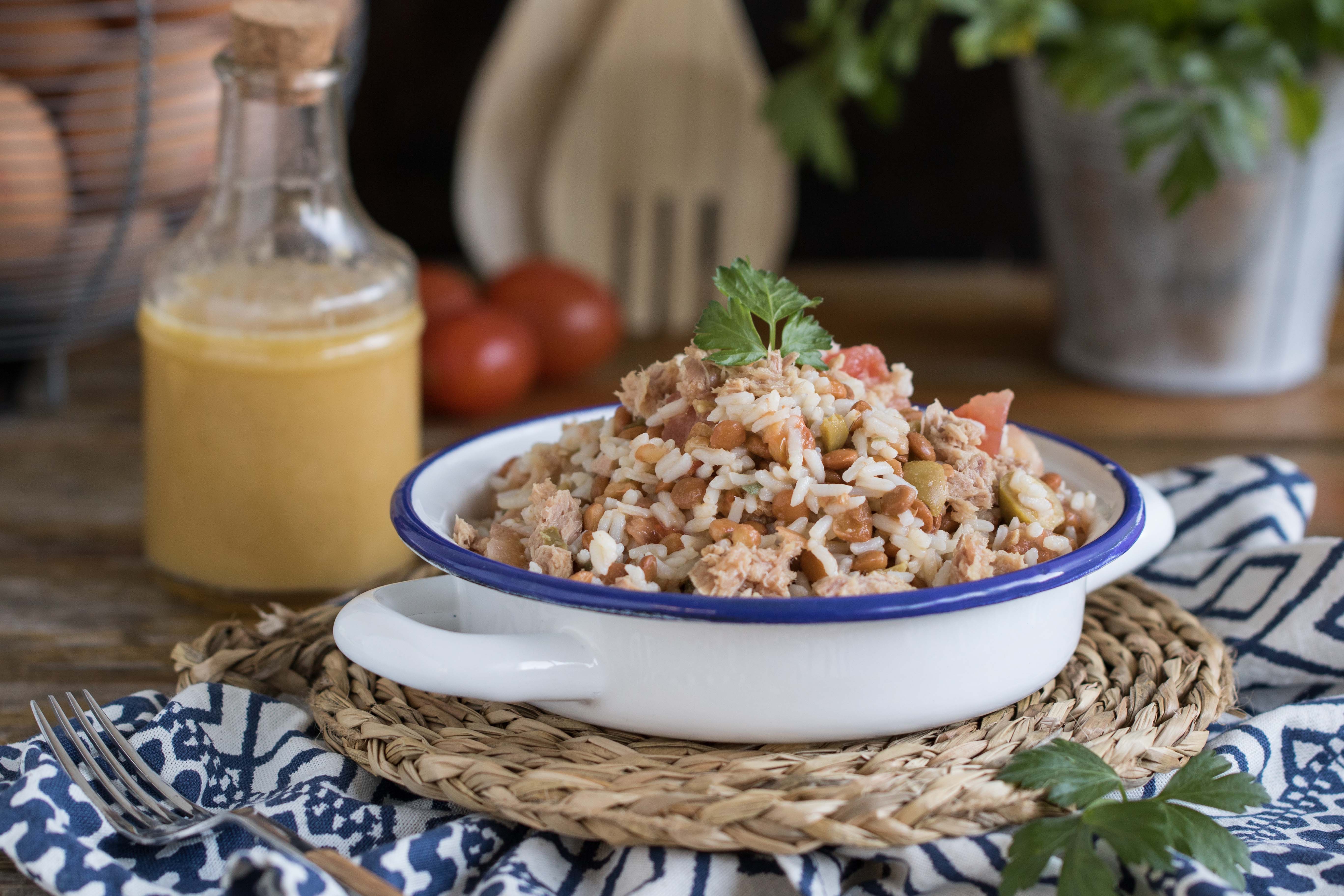 Ensalada de lentejas con arroz