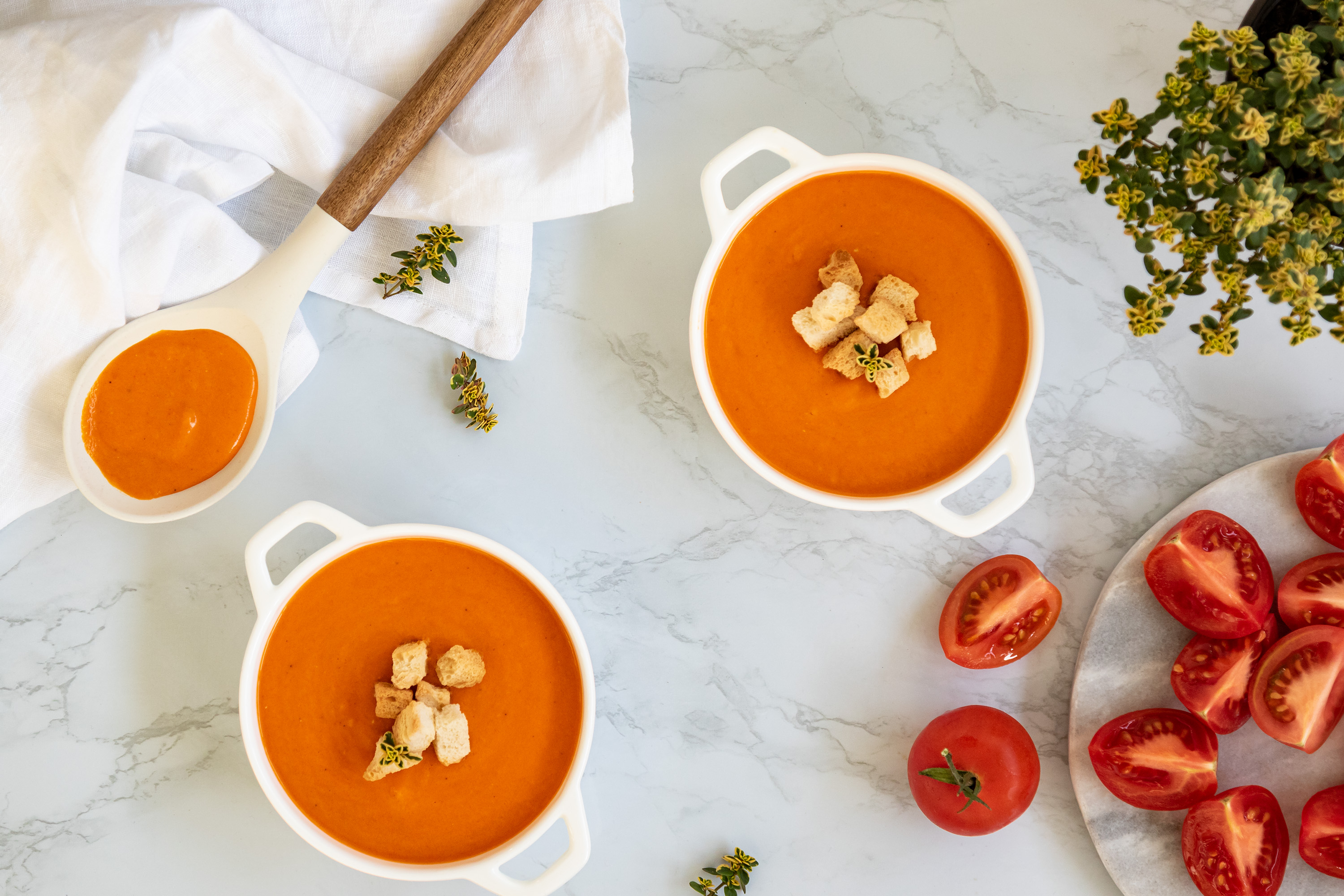 Crema de tomate y pimiento