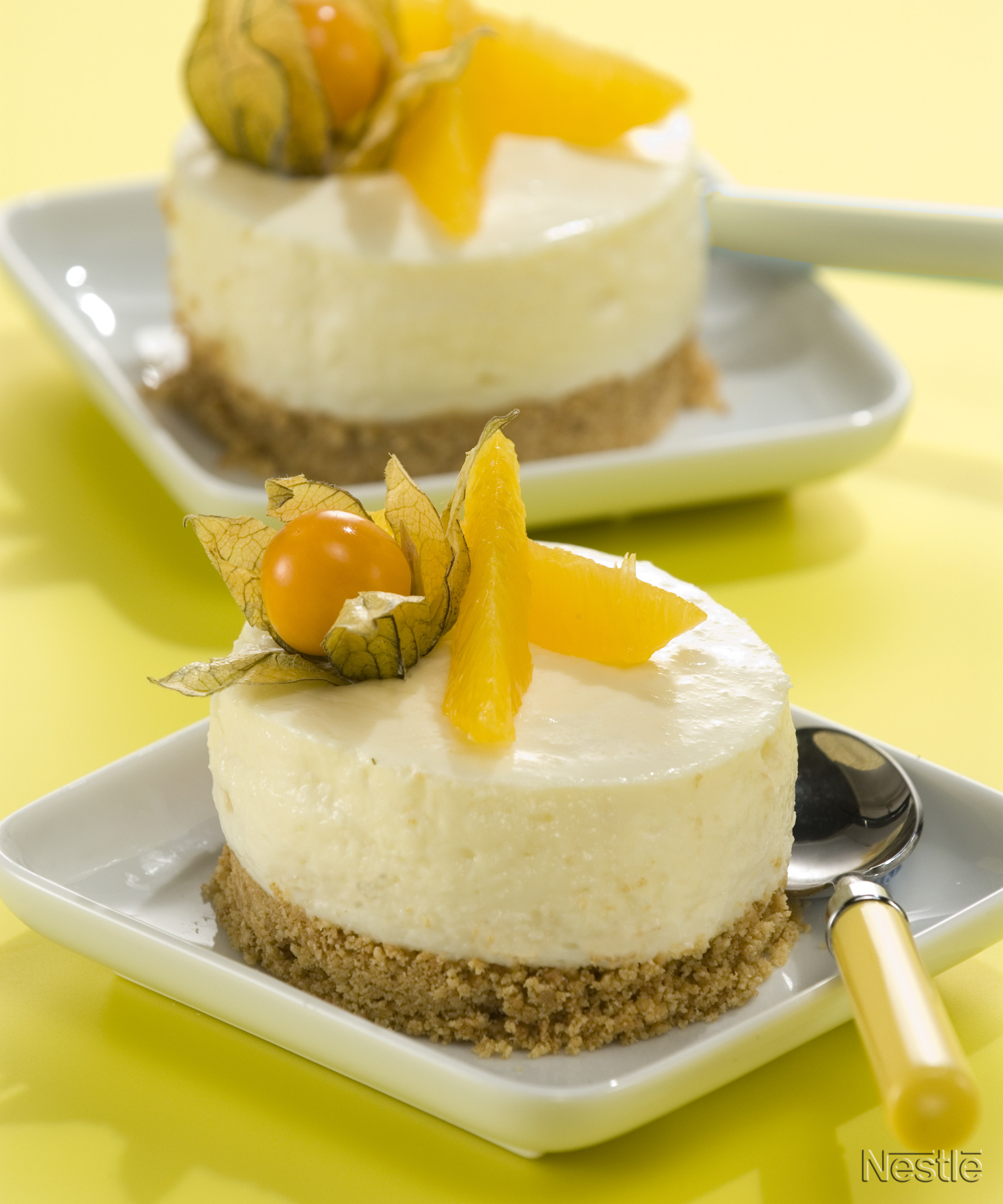 Tarta de queso y naranja al jengibre