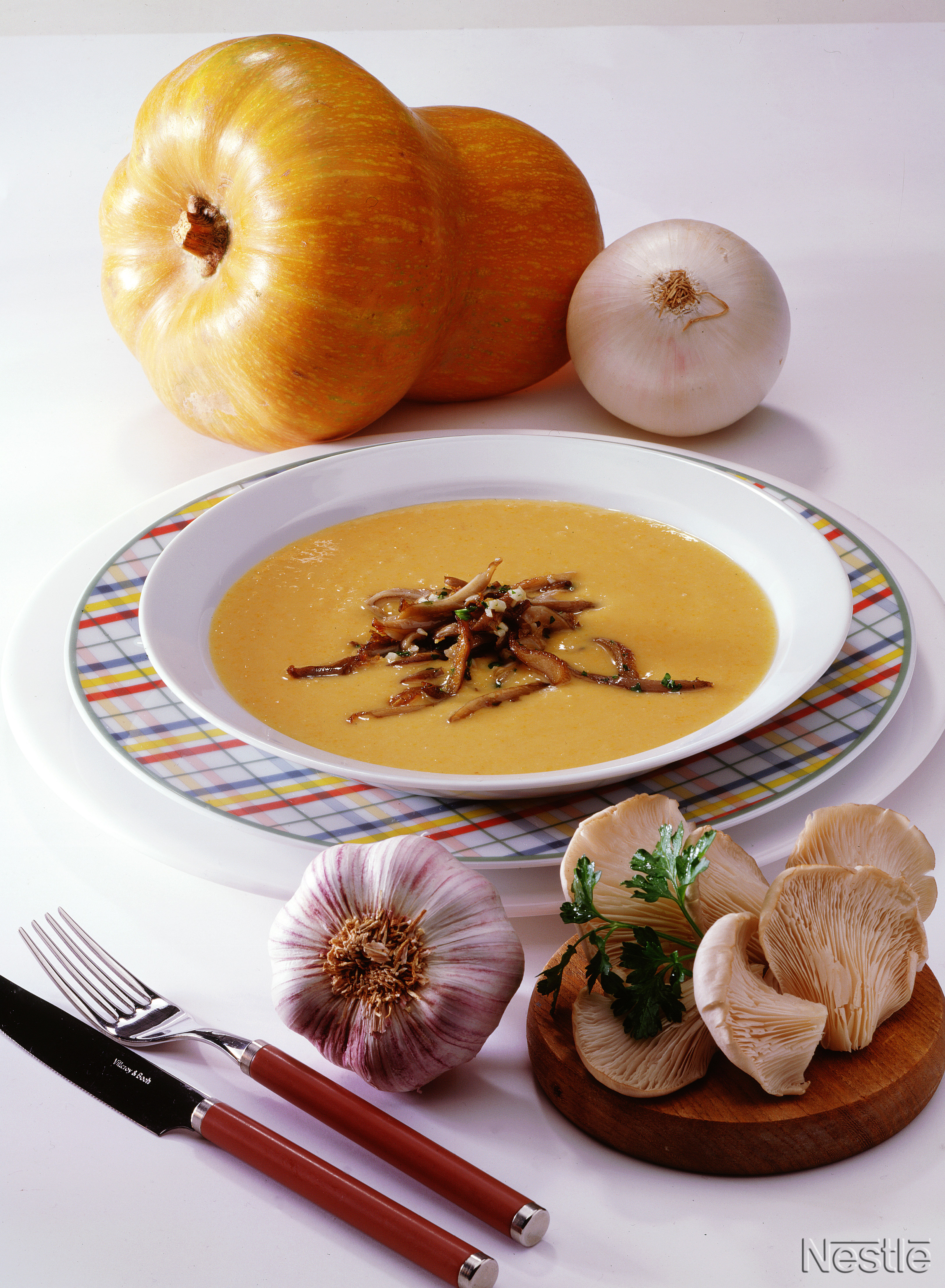Crema de alubias con setas