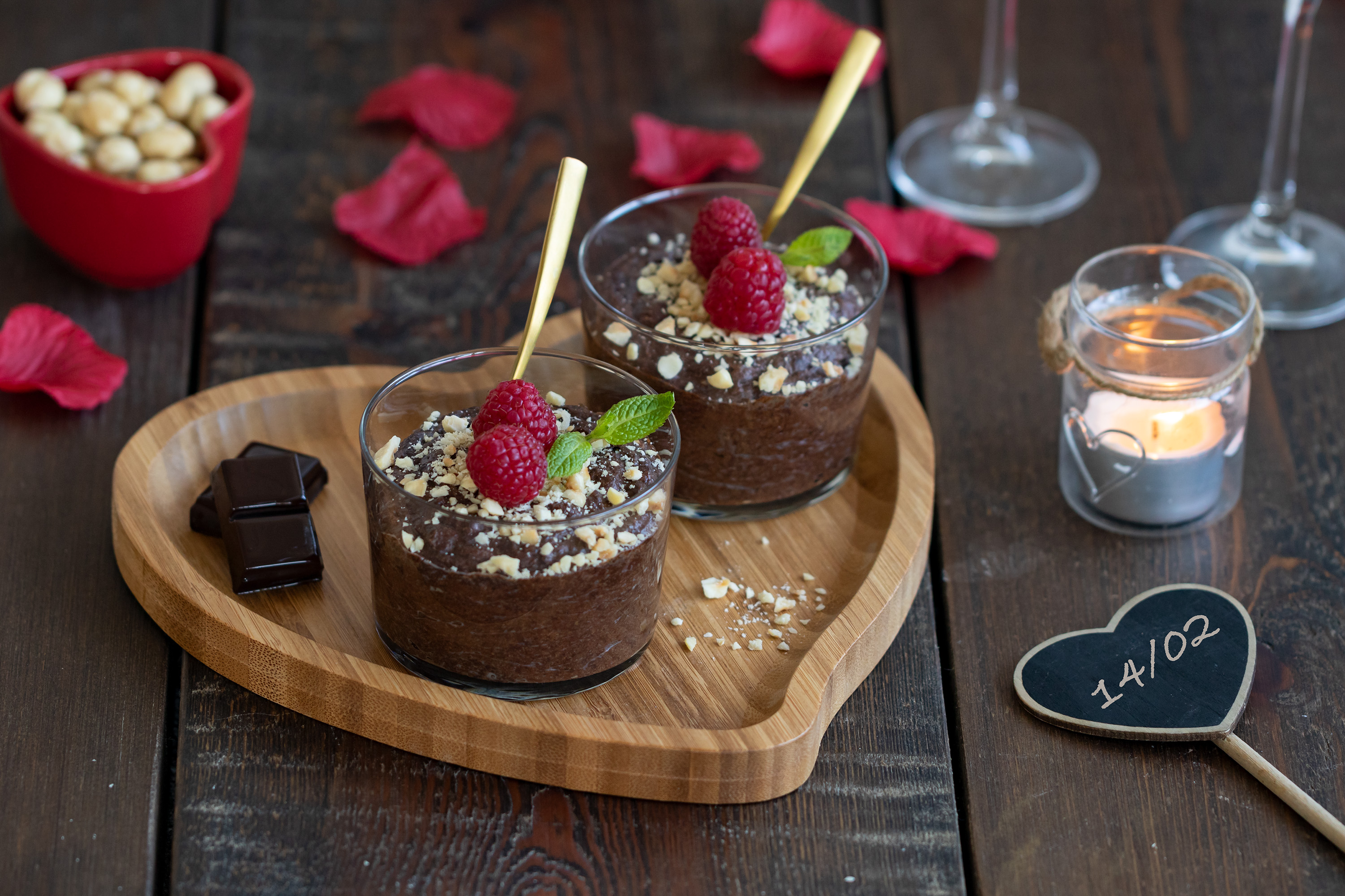 Mousse de chocolate y avellanas