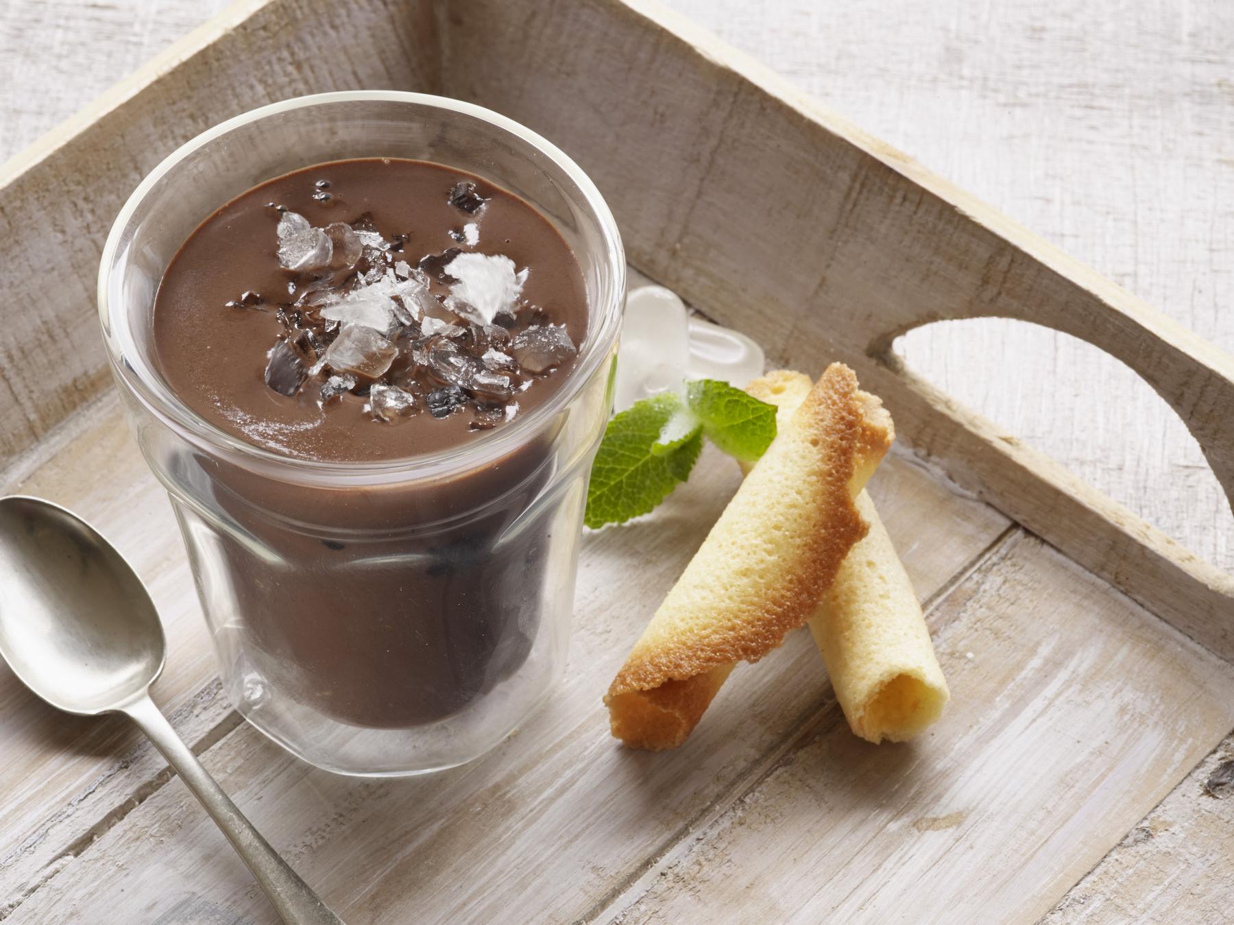 Chocolate a la taza con sabor a menta