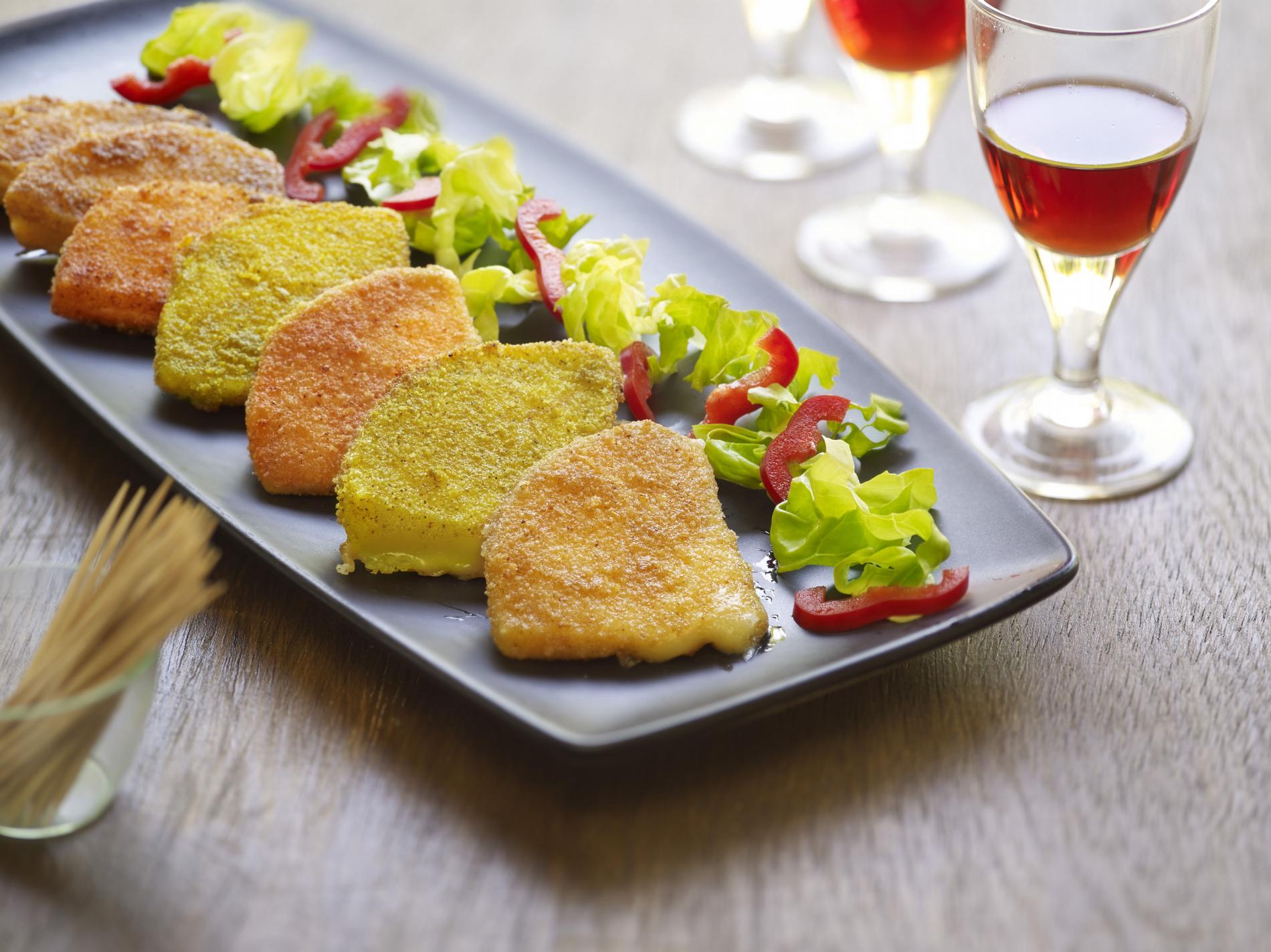 Aperitivo de queso 3 sabores: con curry, mejicano y pimentón