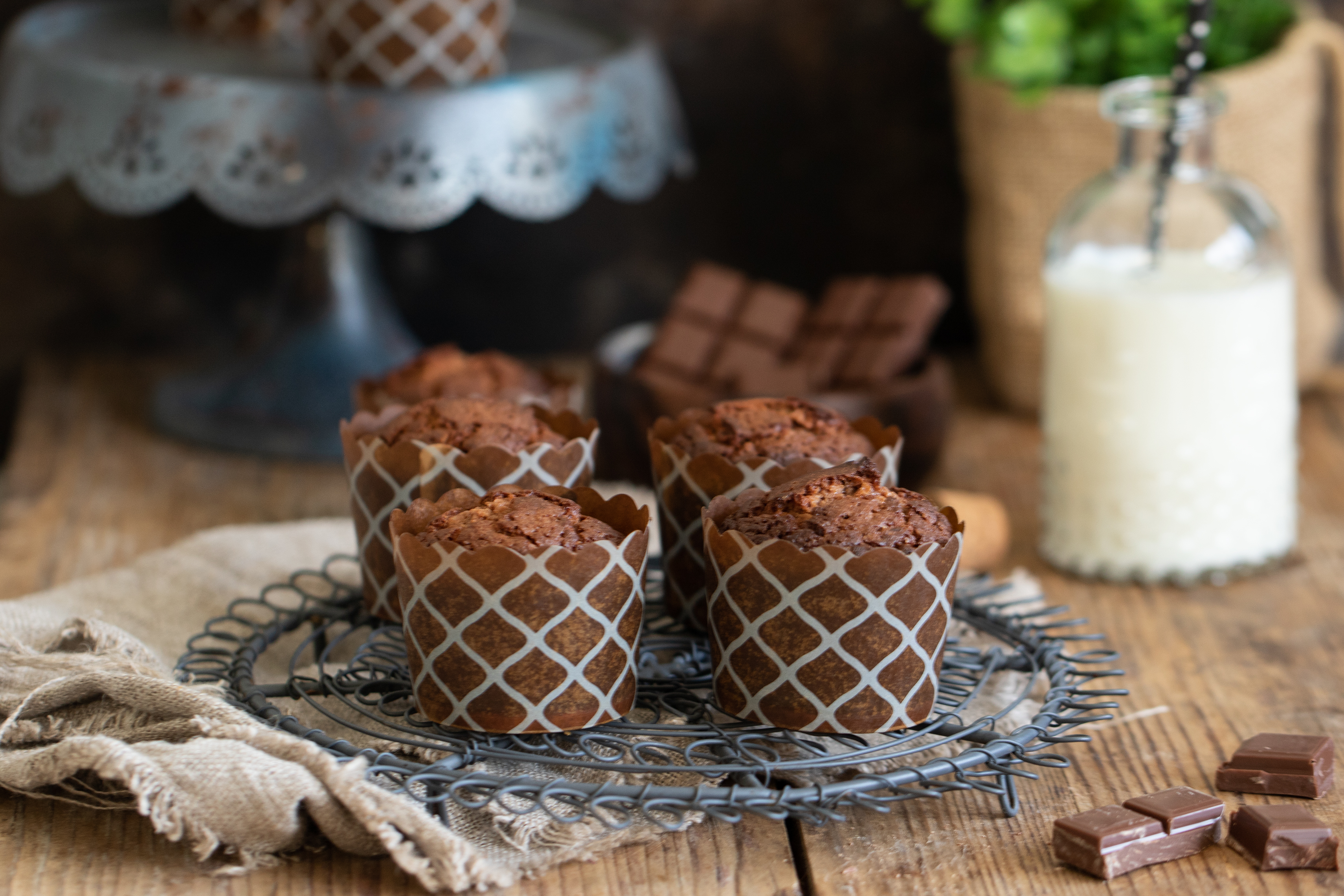Muffins de chocolate con leche