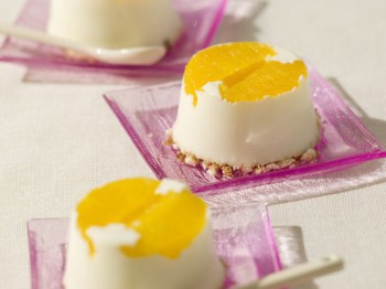 Bavarois de chocolate blanco y naranja