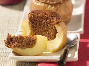 Manzanas con suflé de chocolate
