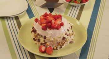 Pastel de sandia y crema de queso