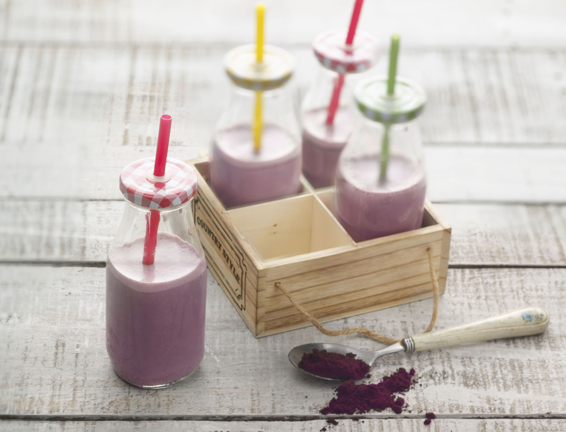 Desayuno de yogur, açai y avena (smothie)