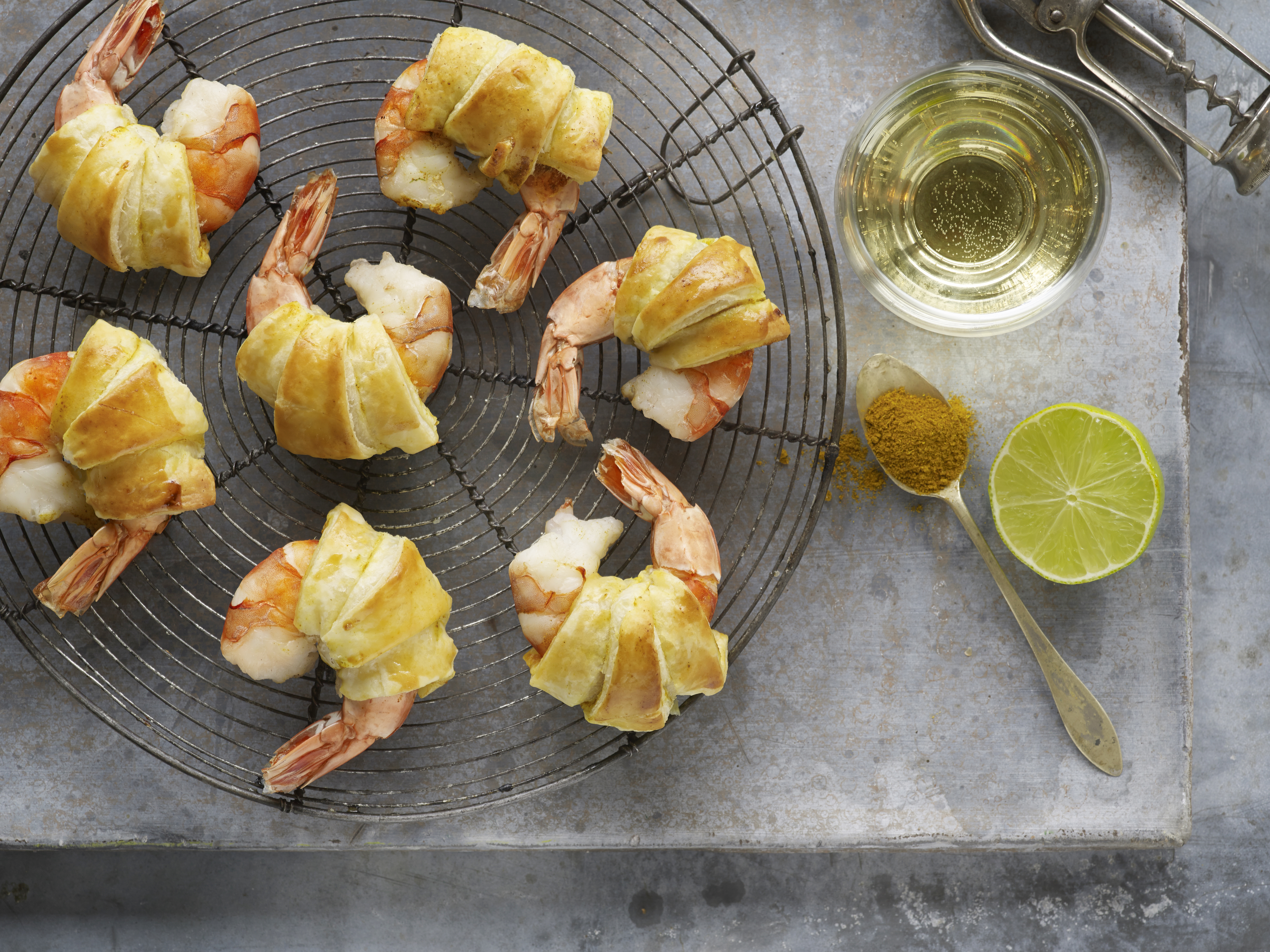 Gambas en hojaldre