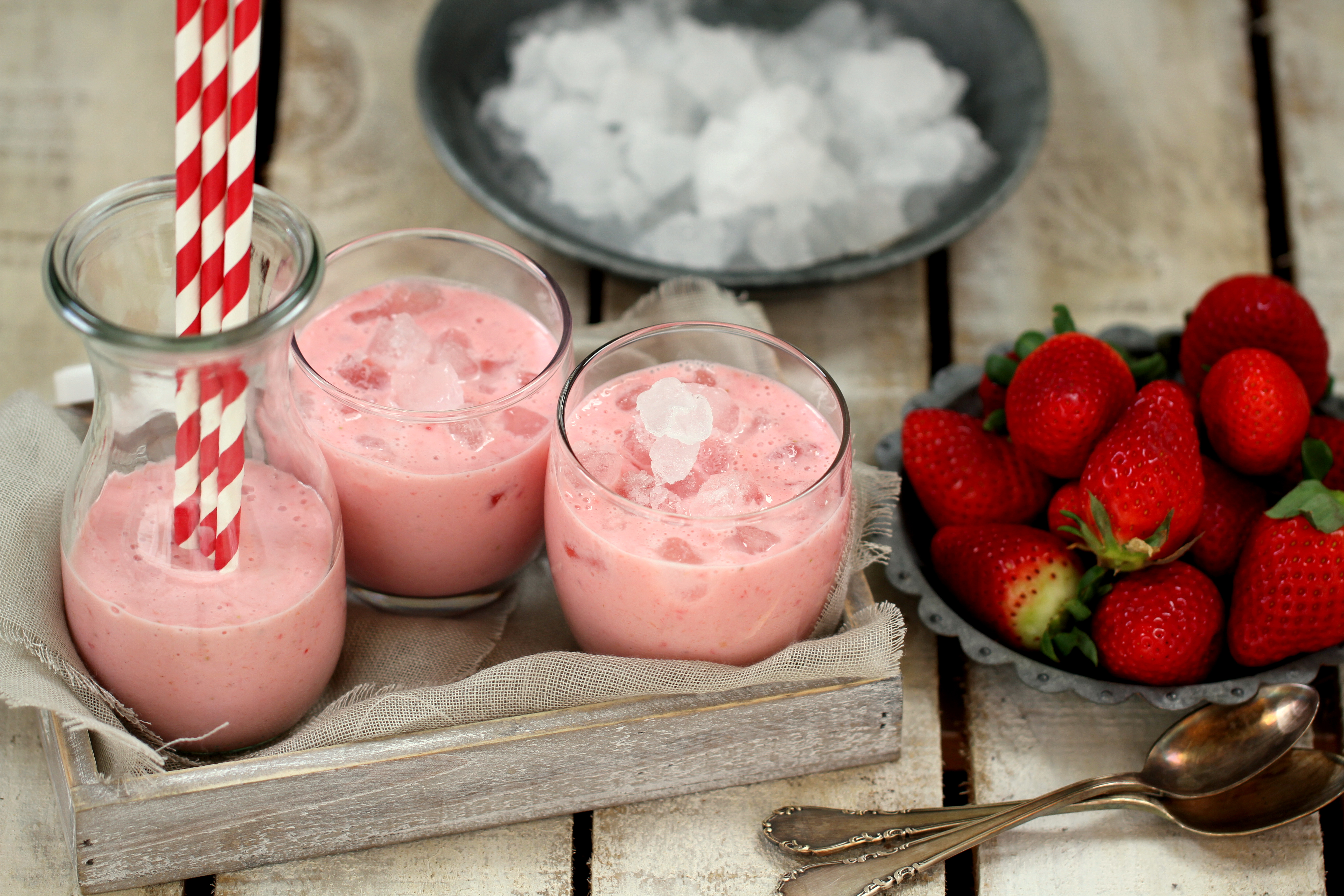 Smoothie de fresas y plátano