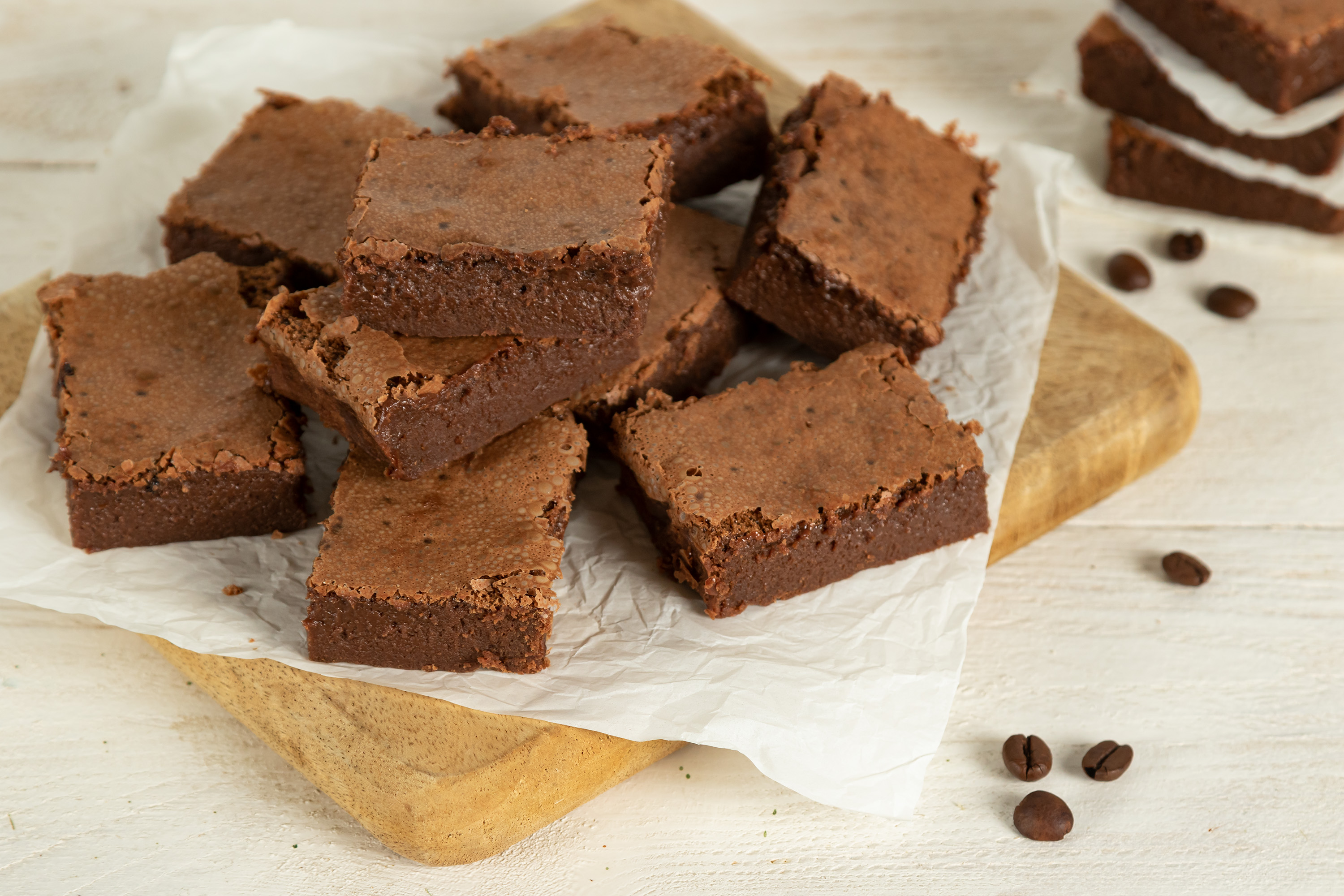 Brownie con leche condensada, chocolate y café