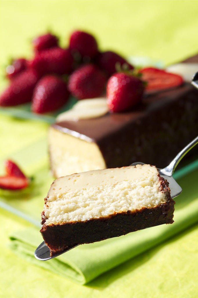 Flan de chocolate y coco