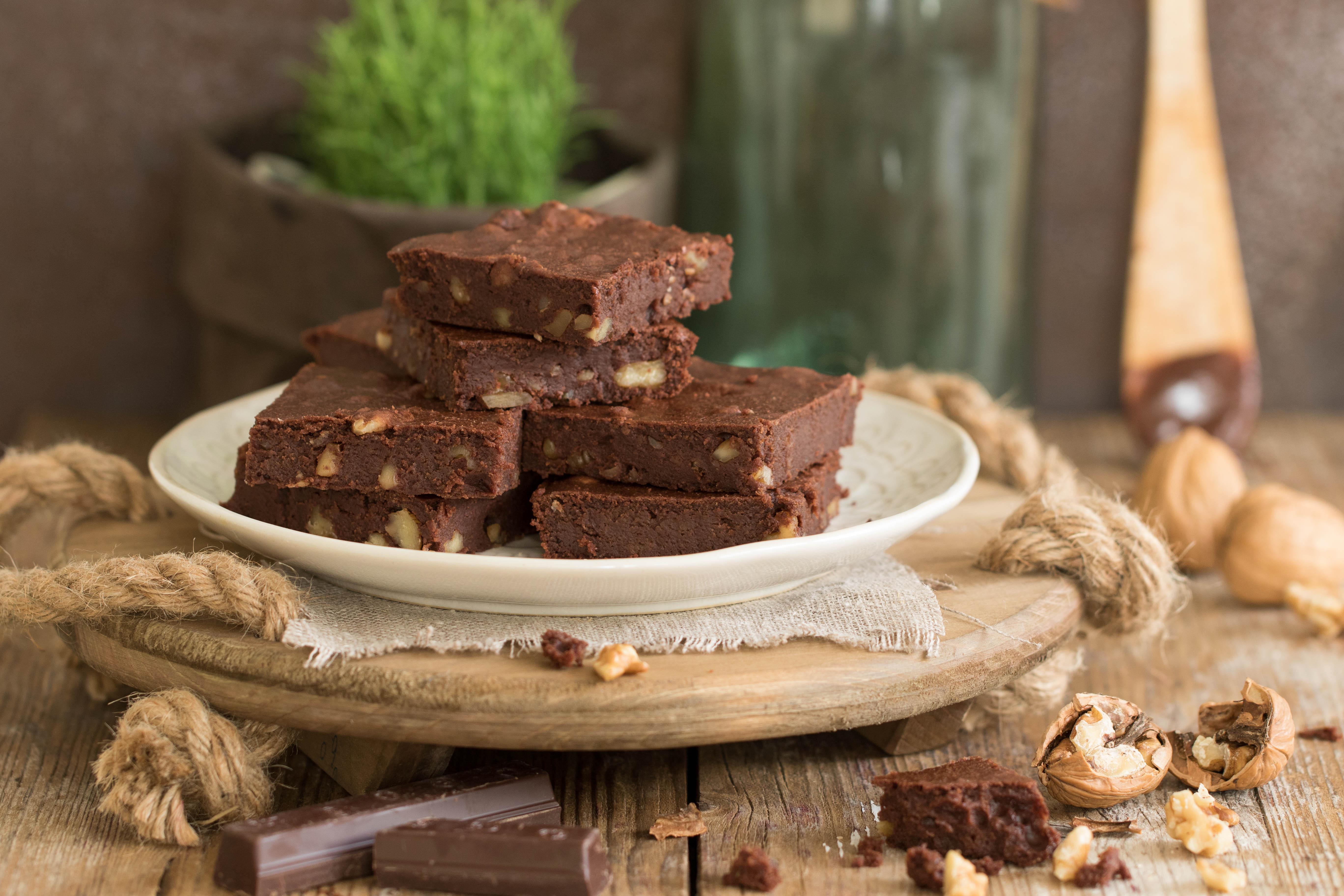 Brownie de chocolate negro sin huevo