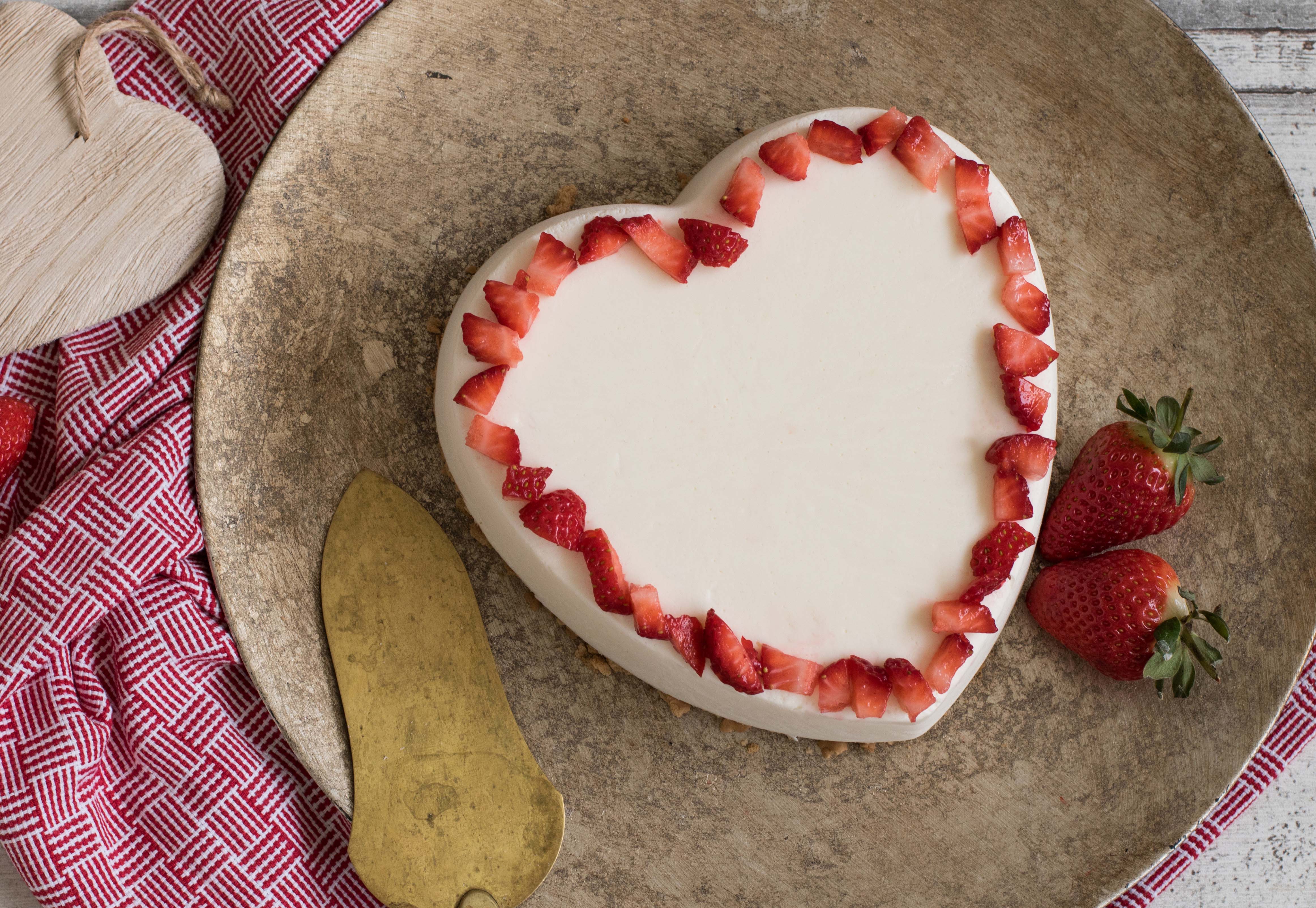 Pastel corazón de leche condensada y limón