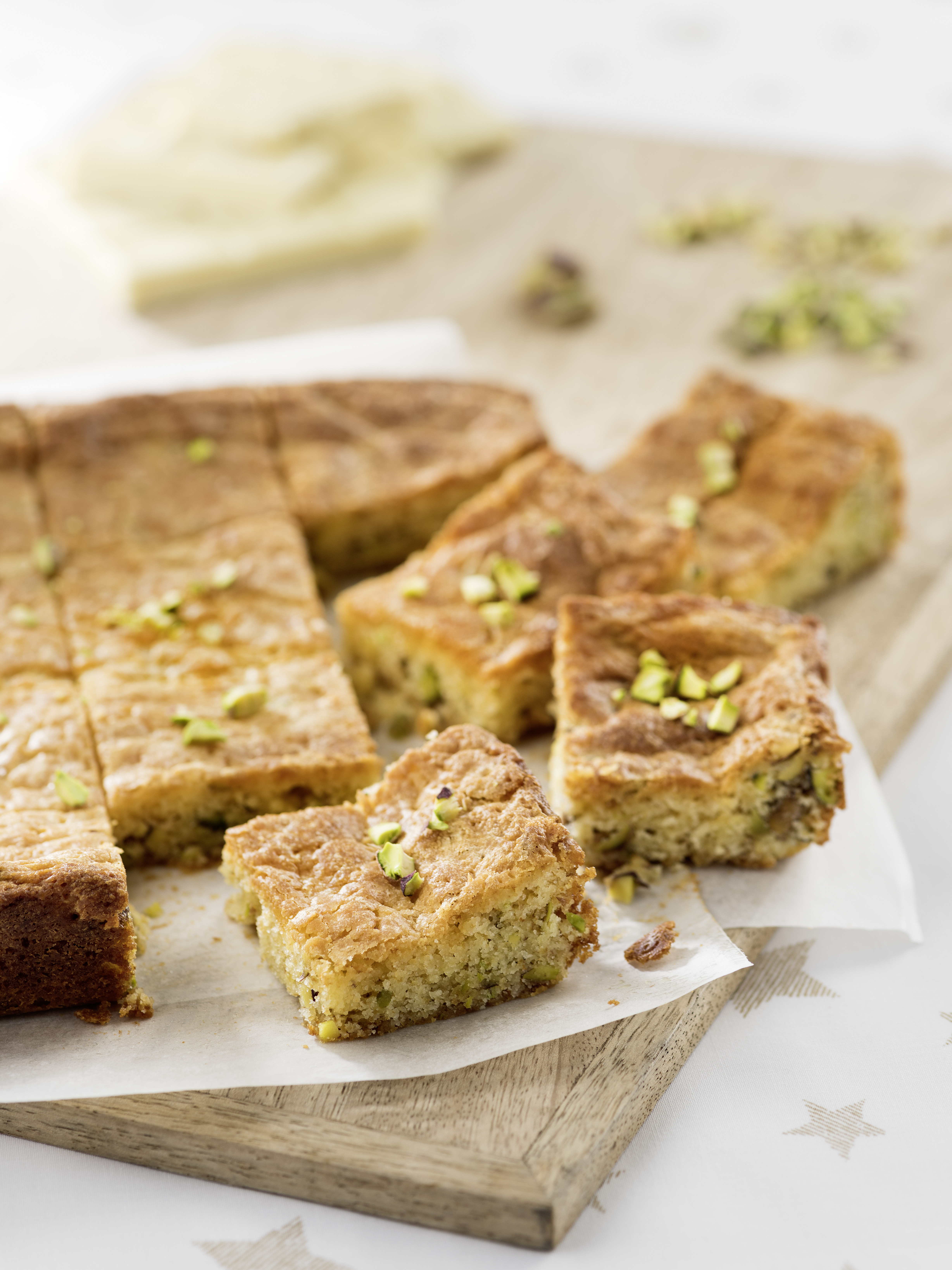 Brownies de chocolate blanco y pistachos con Thermomix®