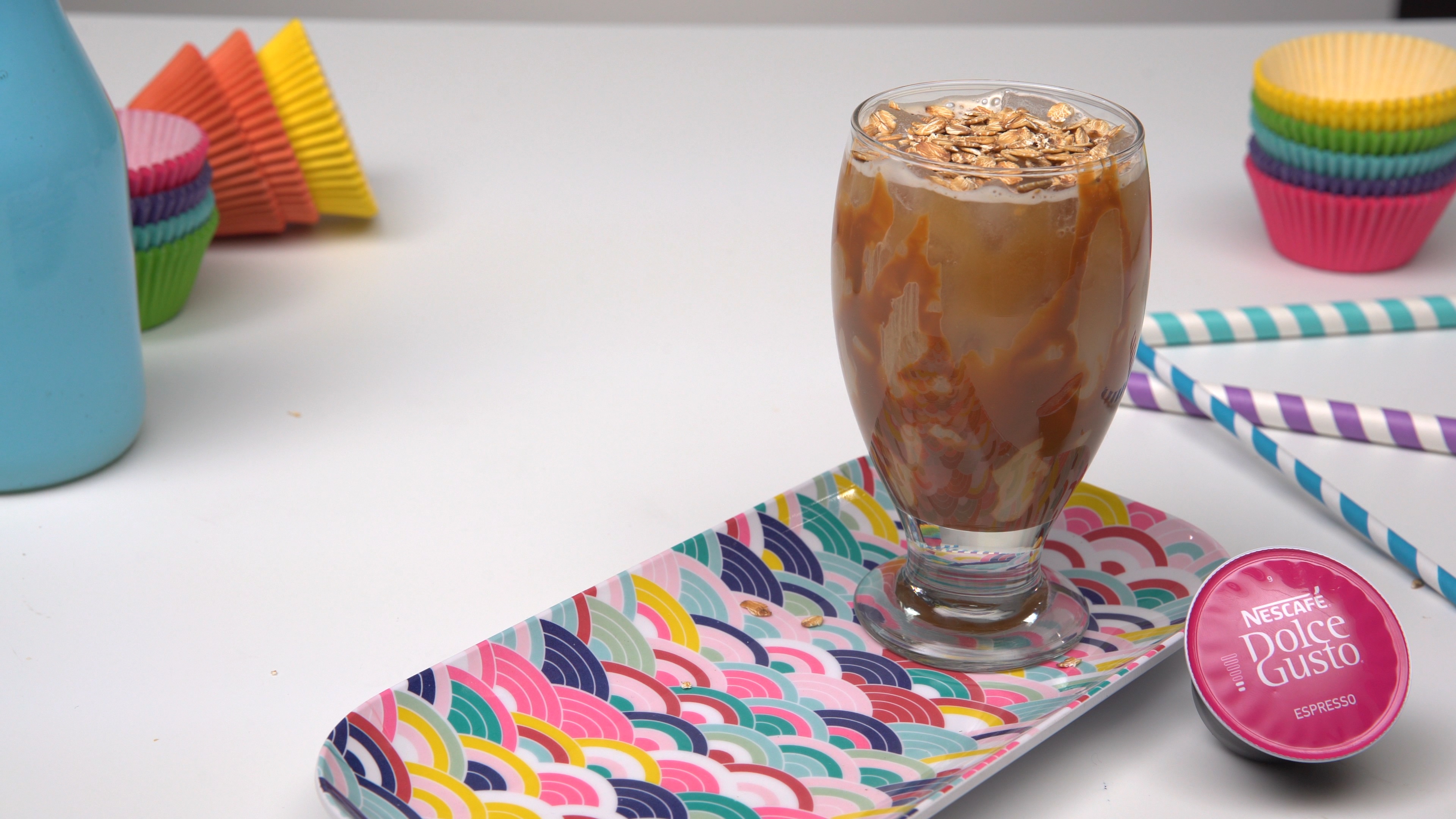 Café frío con avena y vainilla