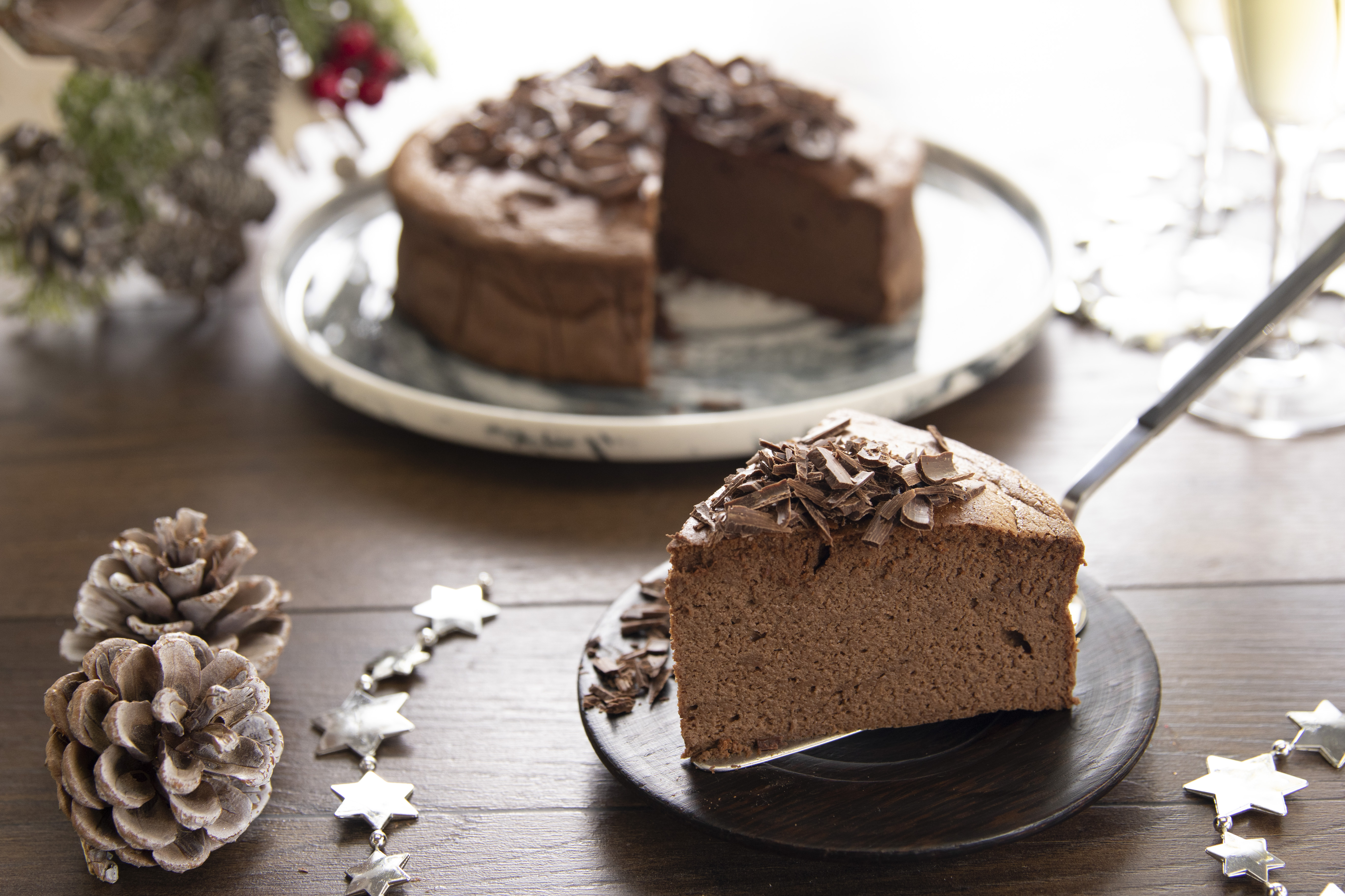 Tarta japonesa de queso y chocolate negro
