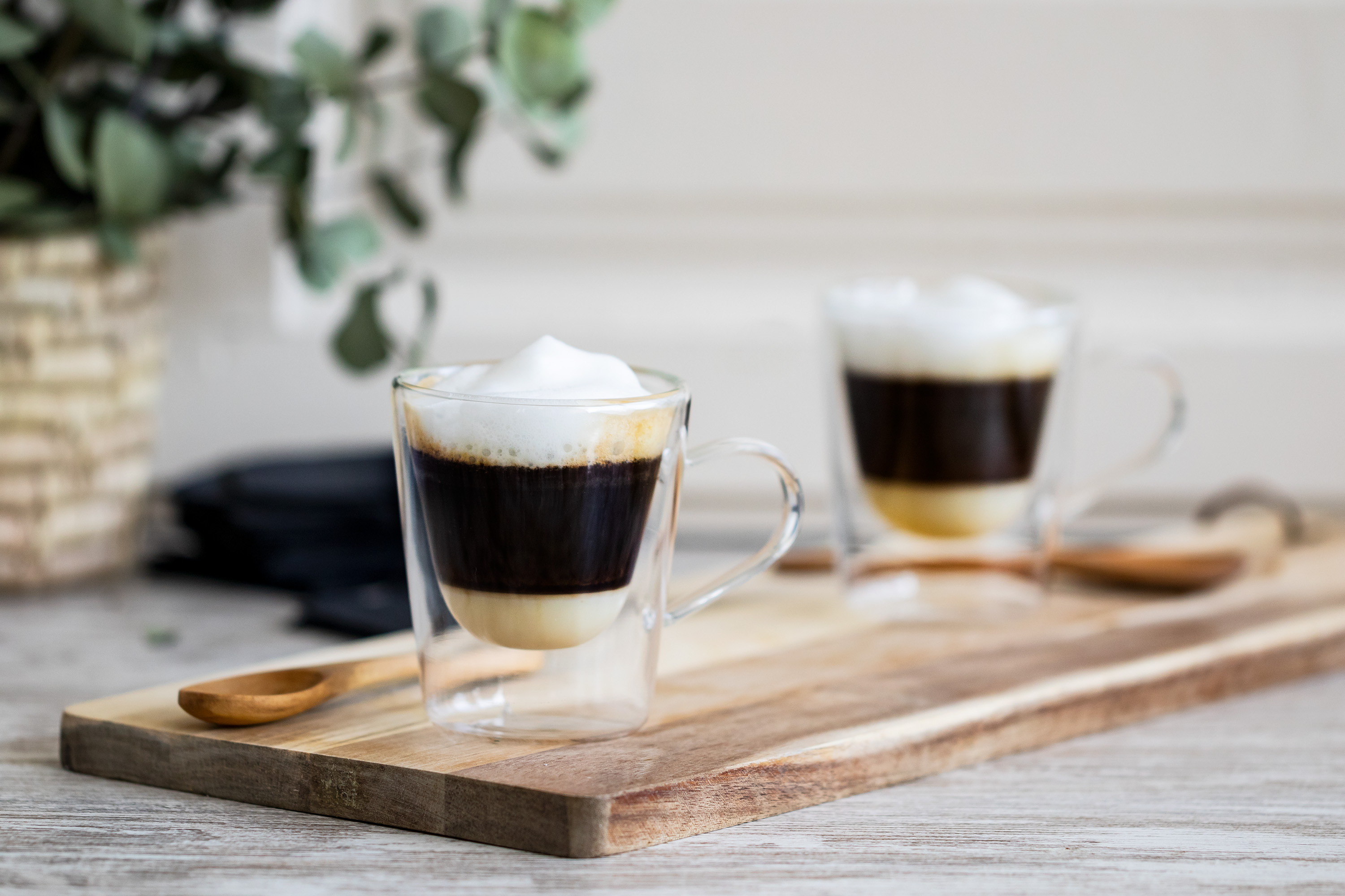 Café bombón con espuma de leche