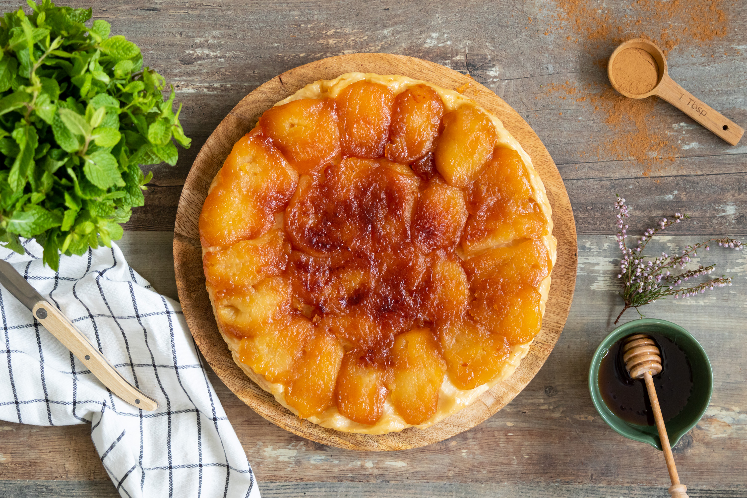 Tarta tatin con miel