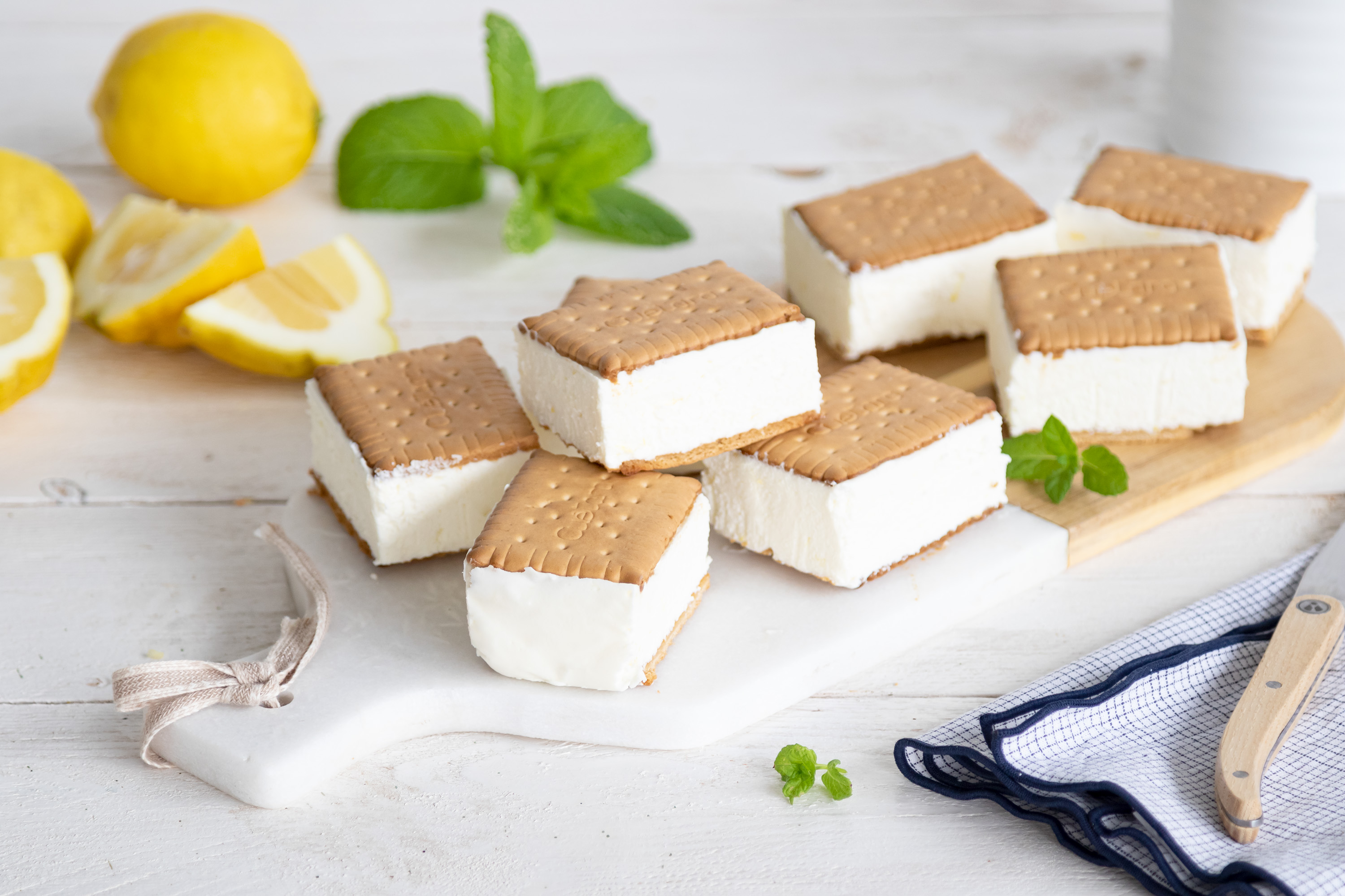 Sandwich helado de limón