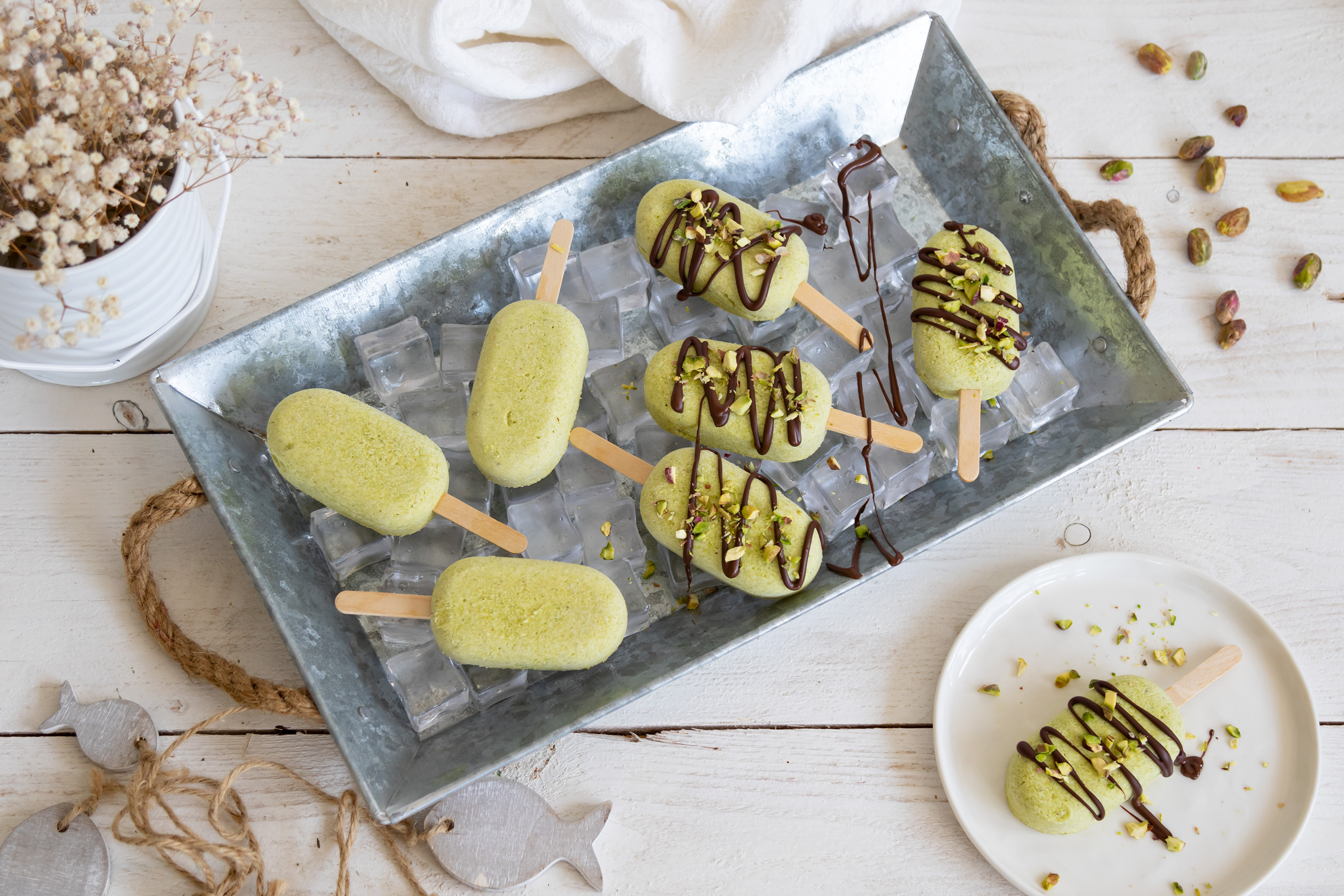 Mini helados de pistacho