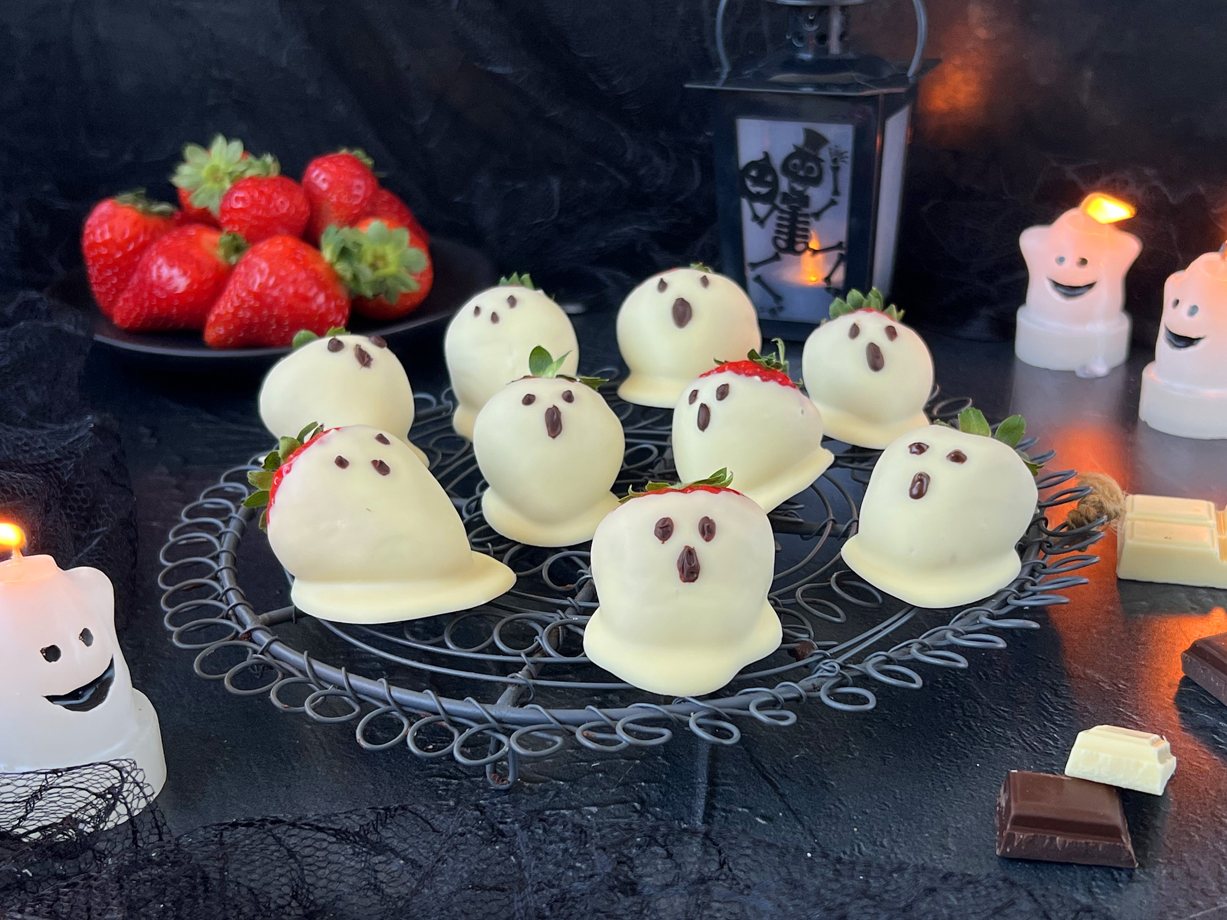 Fresas Fantasma para Halloween