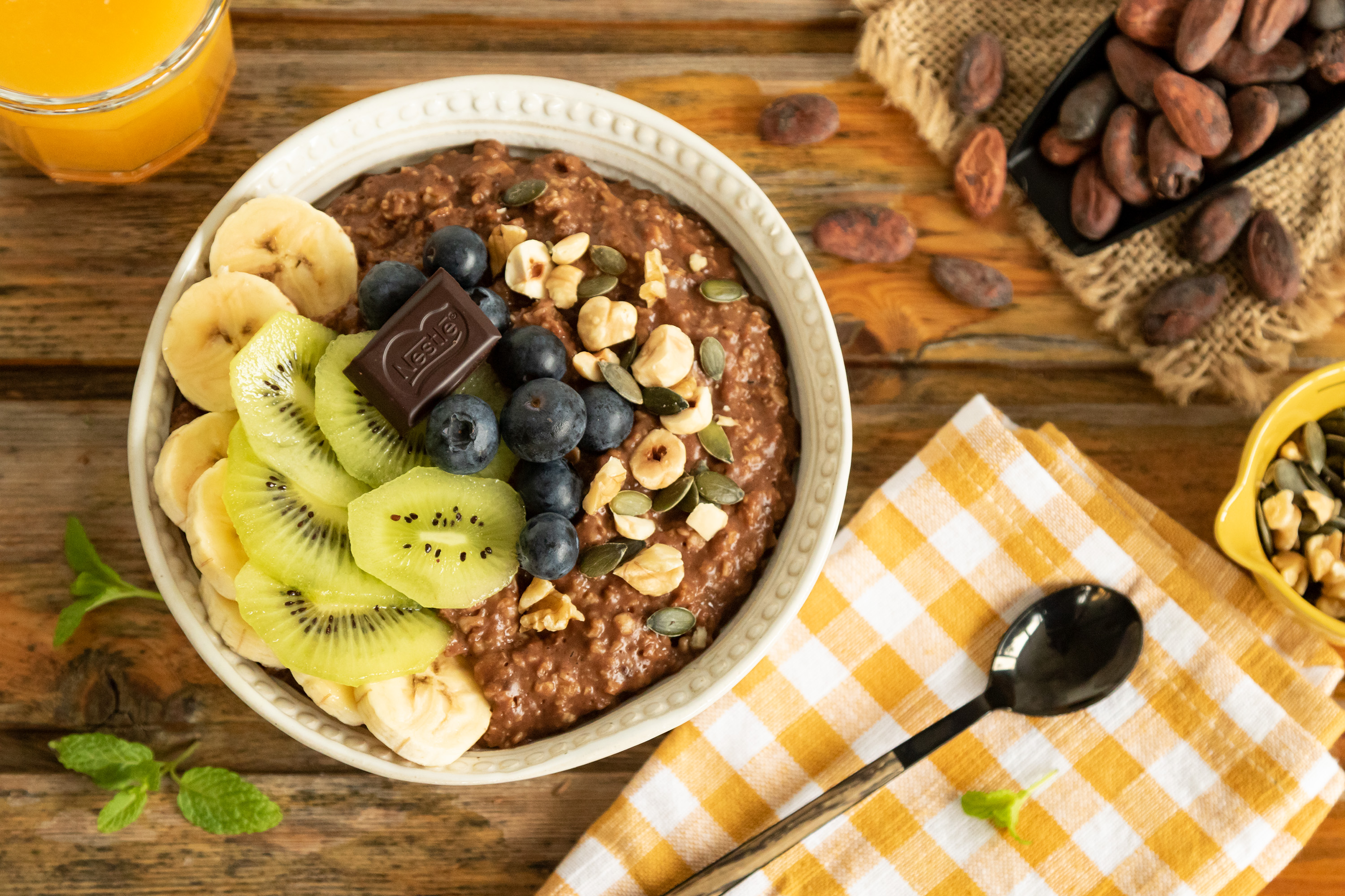 Porridge de avena con cacao