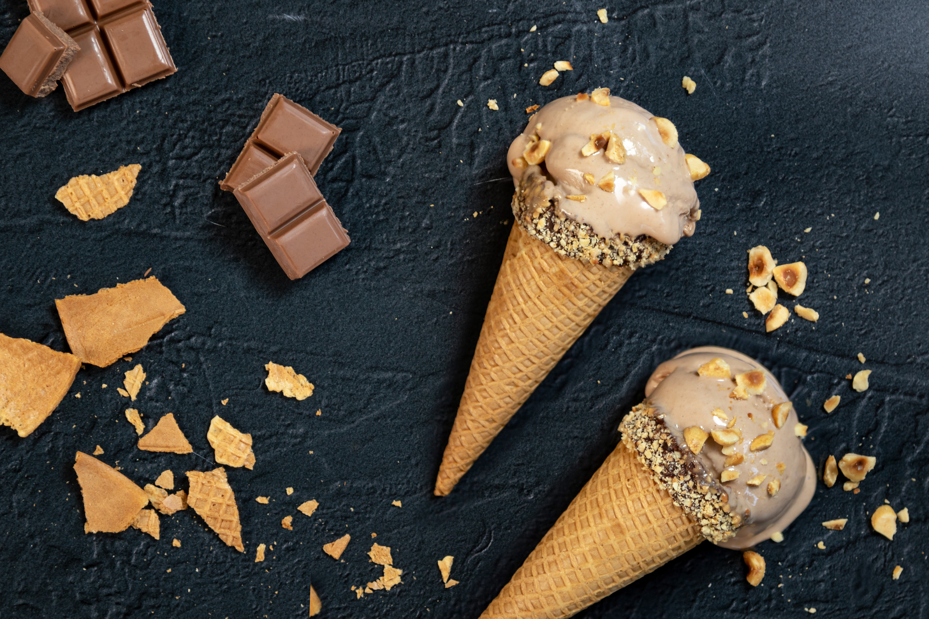 Helado de chocolate praliné