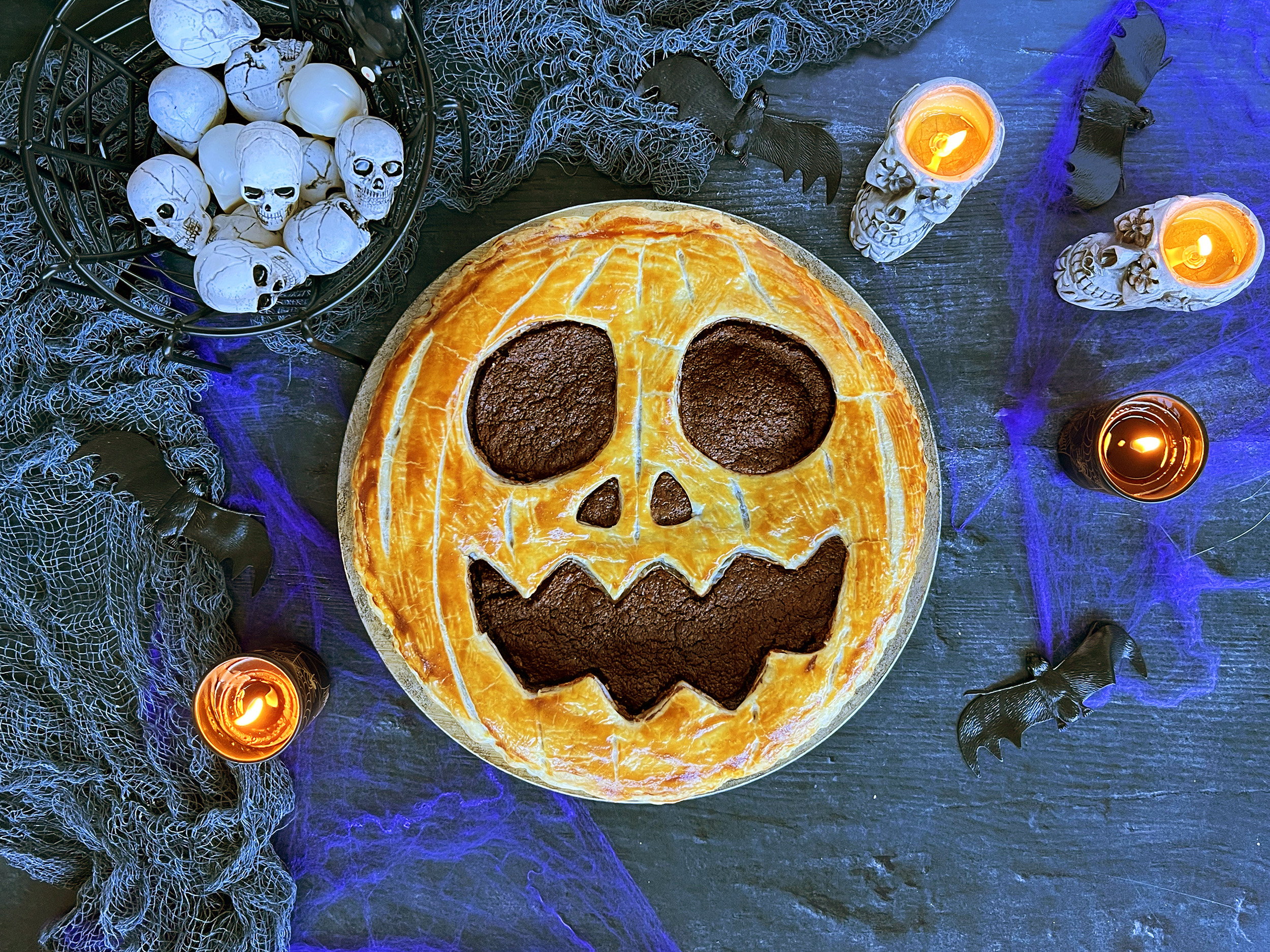 Calabaza de hojaldre y chocolate para Halloween