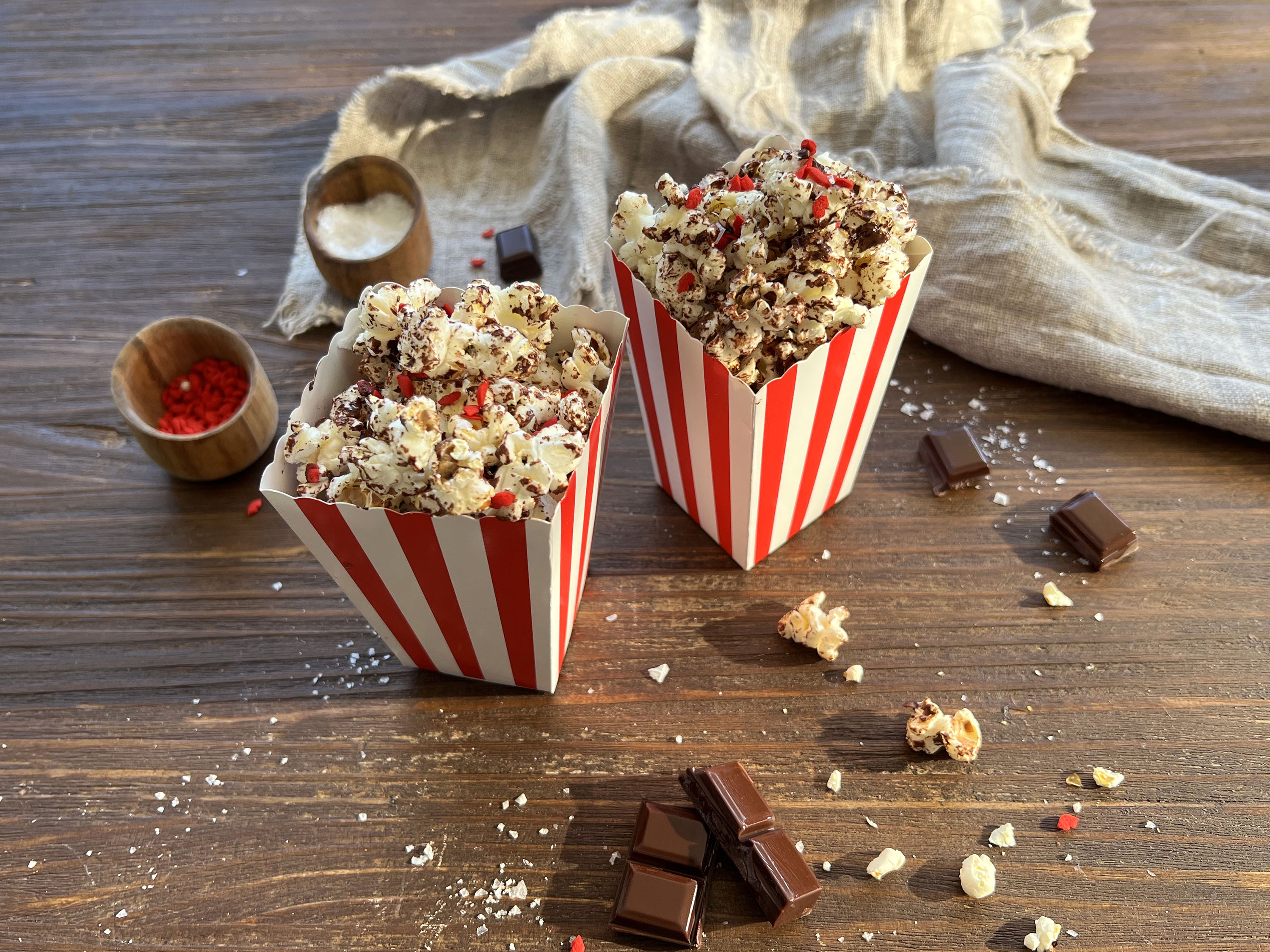 Palomitas de chocolate para San Valentín