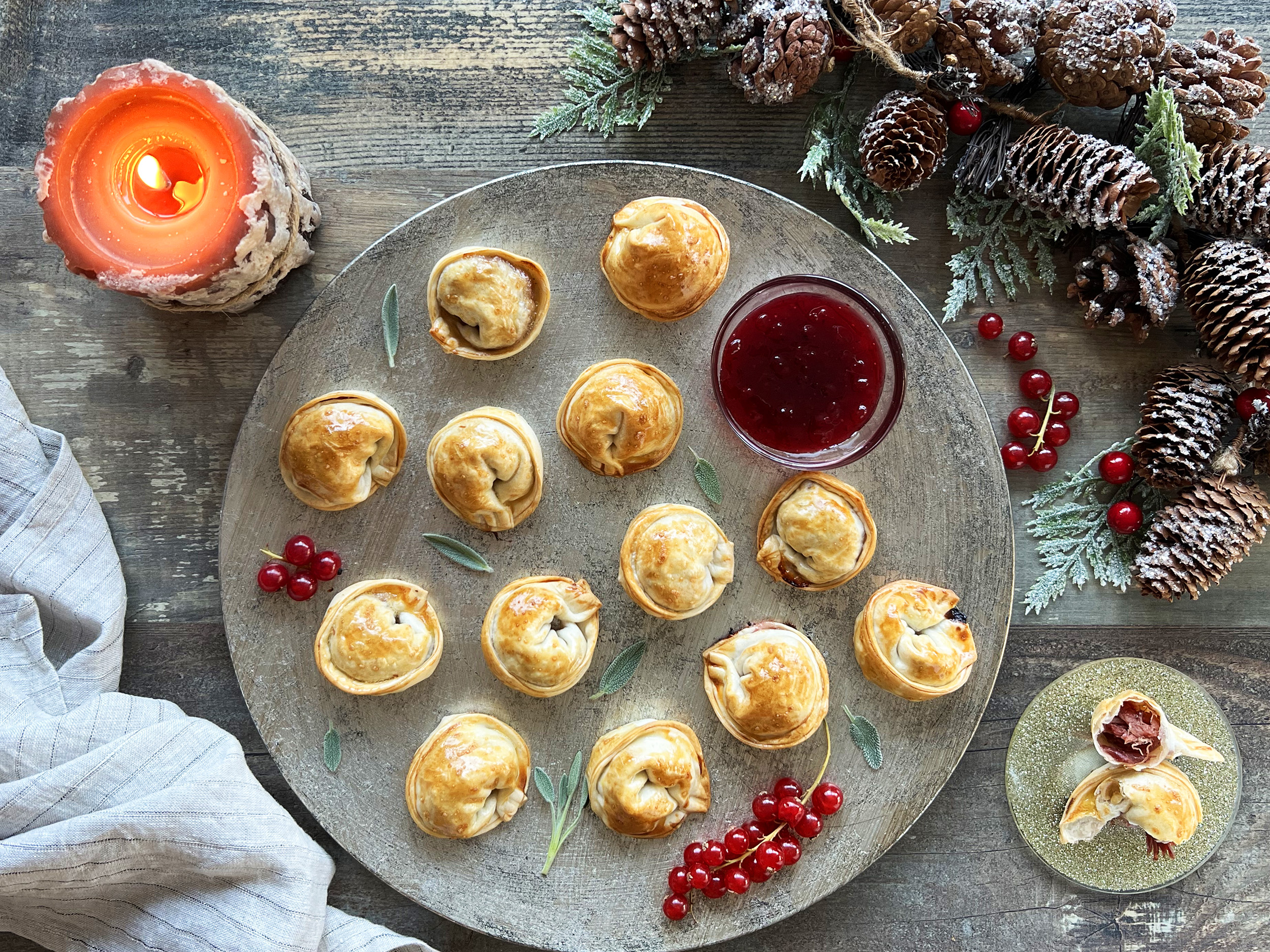 Cappelletti de pato y mermelada con masa de empanadillas