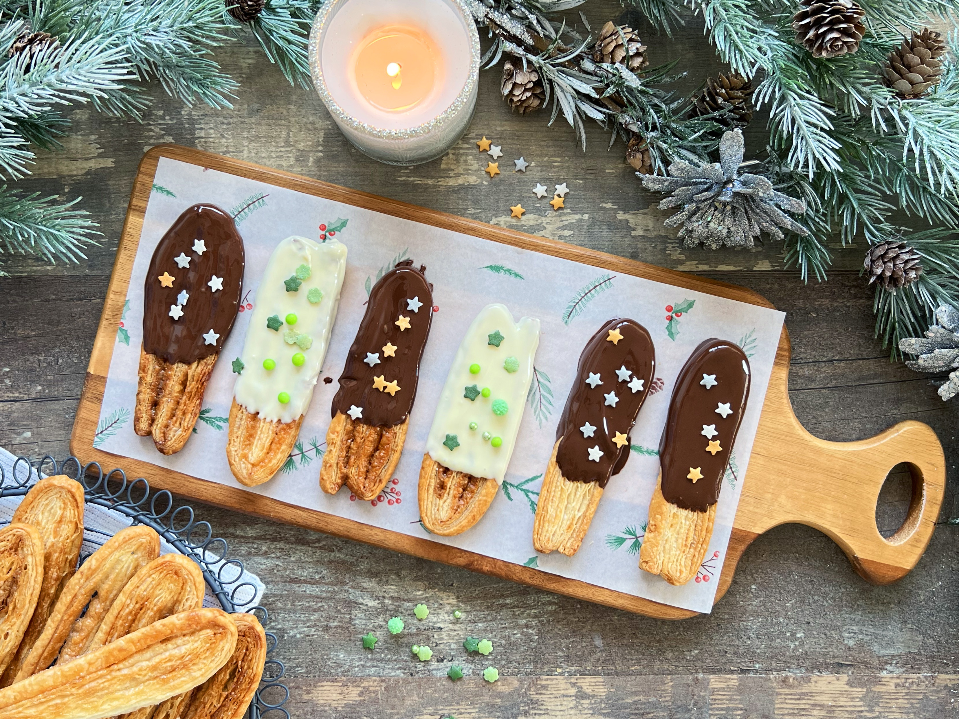 Palitos de hojaldre con chocolate