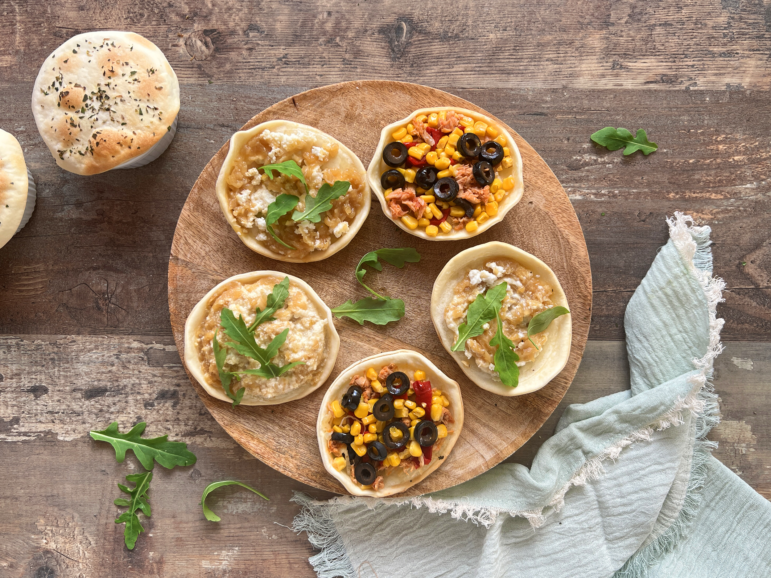 Minipizzas al revés