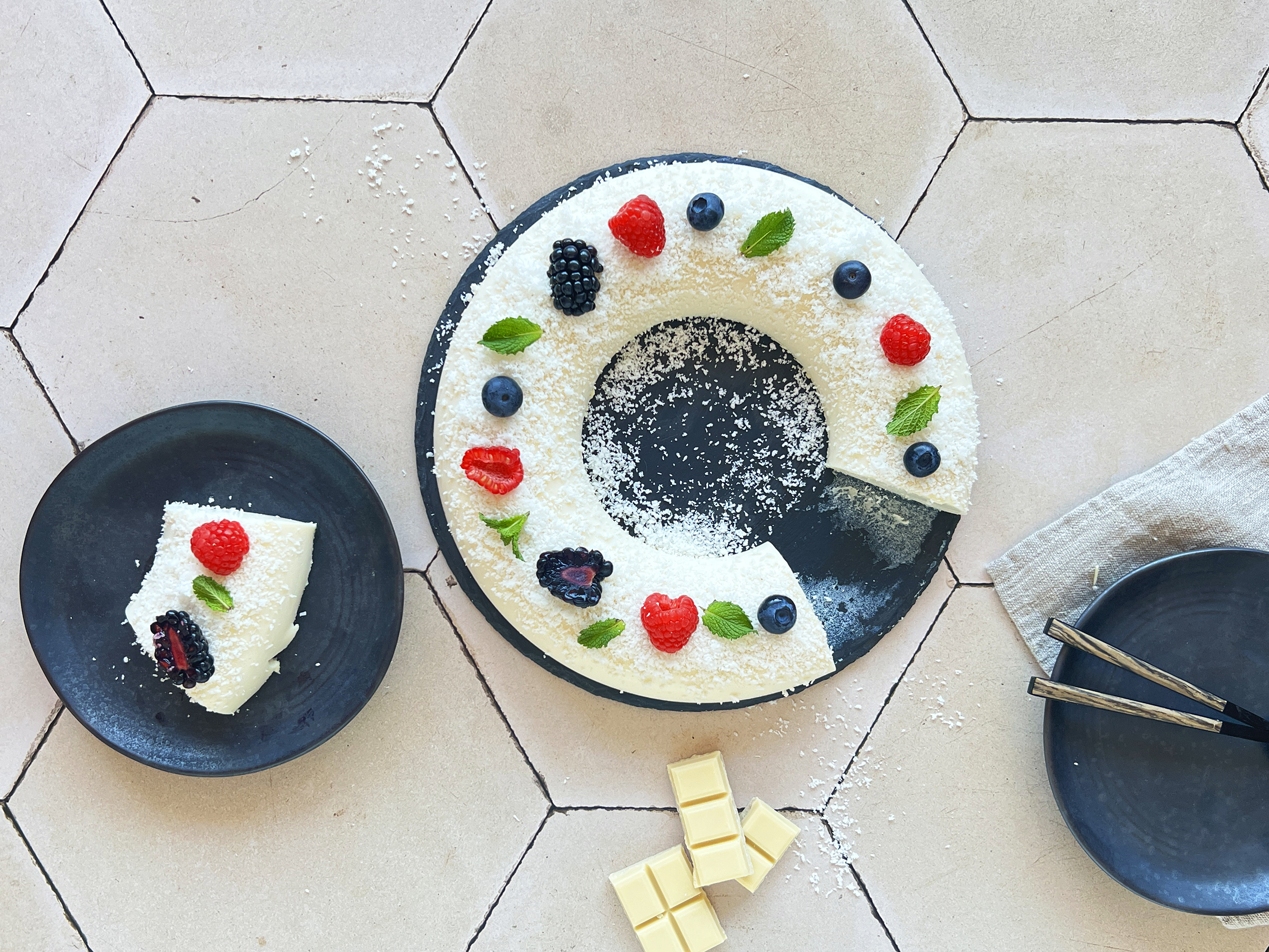 Postre fácil de chocolate blanco y coco