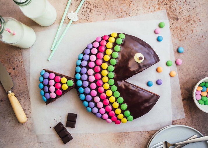 Gâteau poisson et décoration Smarties