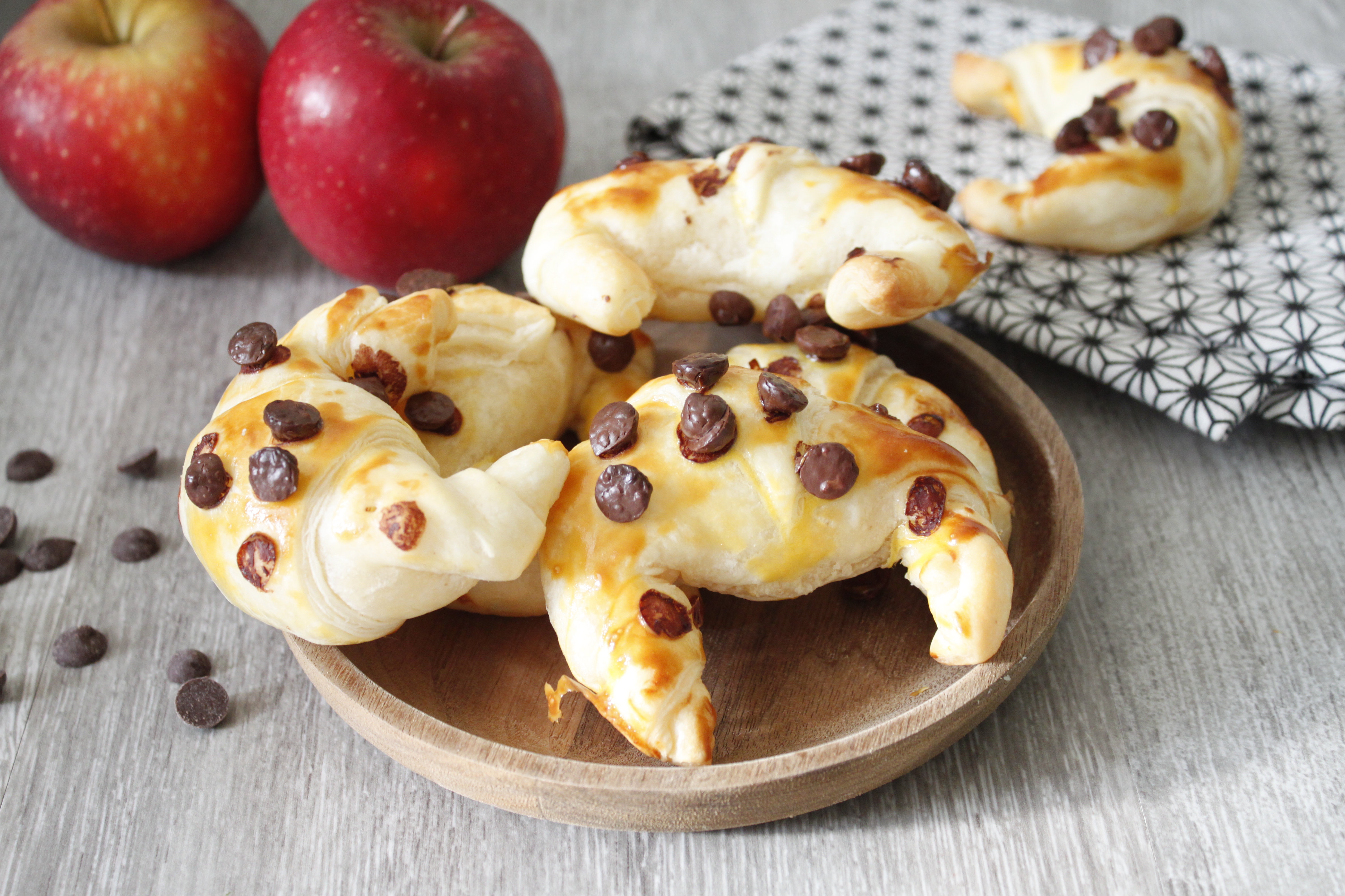 Croissants with chocolate chips