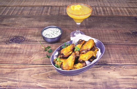 Dip de cebollin para alitas de pollo con sazonador sabor limón