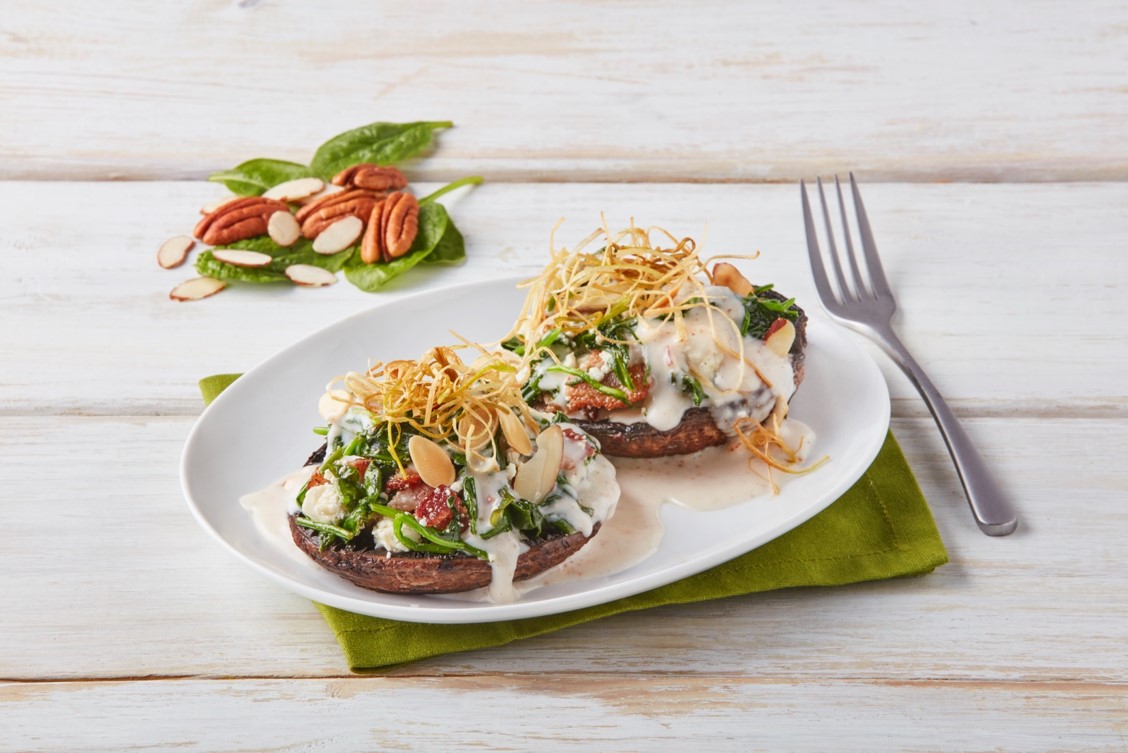 Portobellos rellenos en salsa de nuez Recetas Nestlé