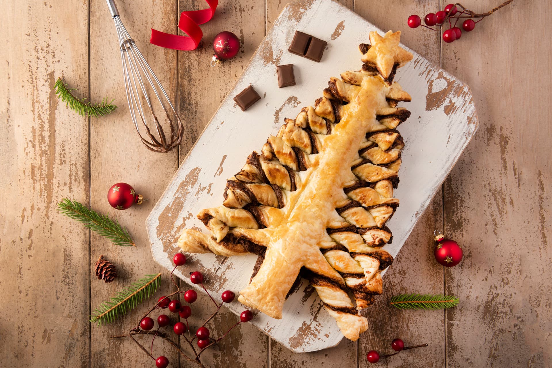 Sapin feuilleté au chocolat noir