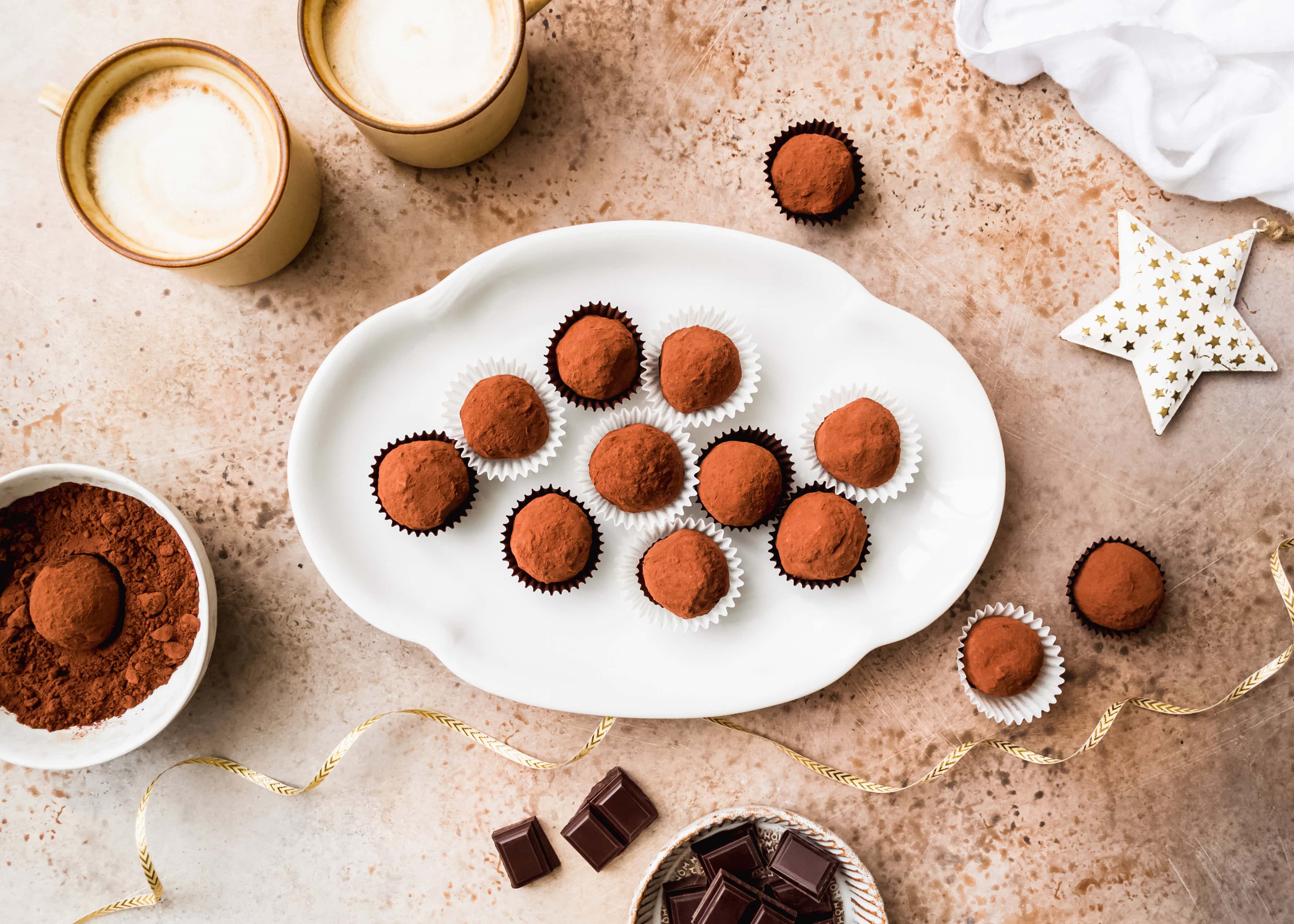 Dark chocolate truffles