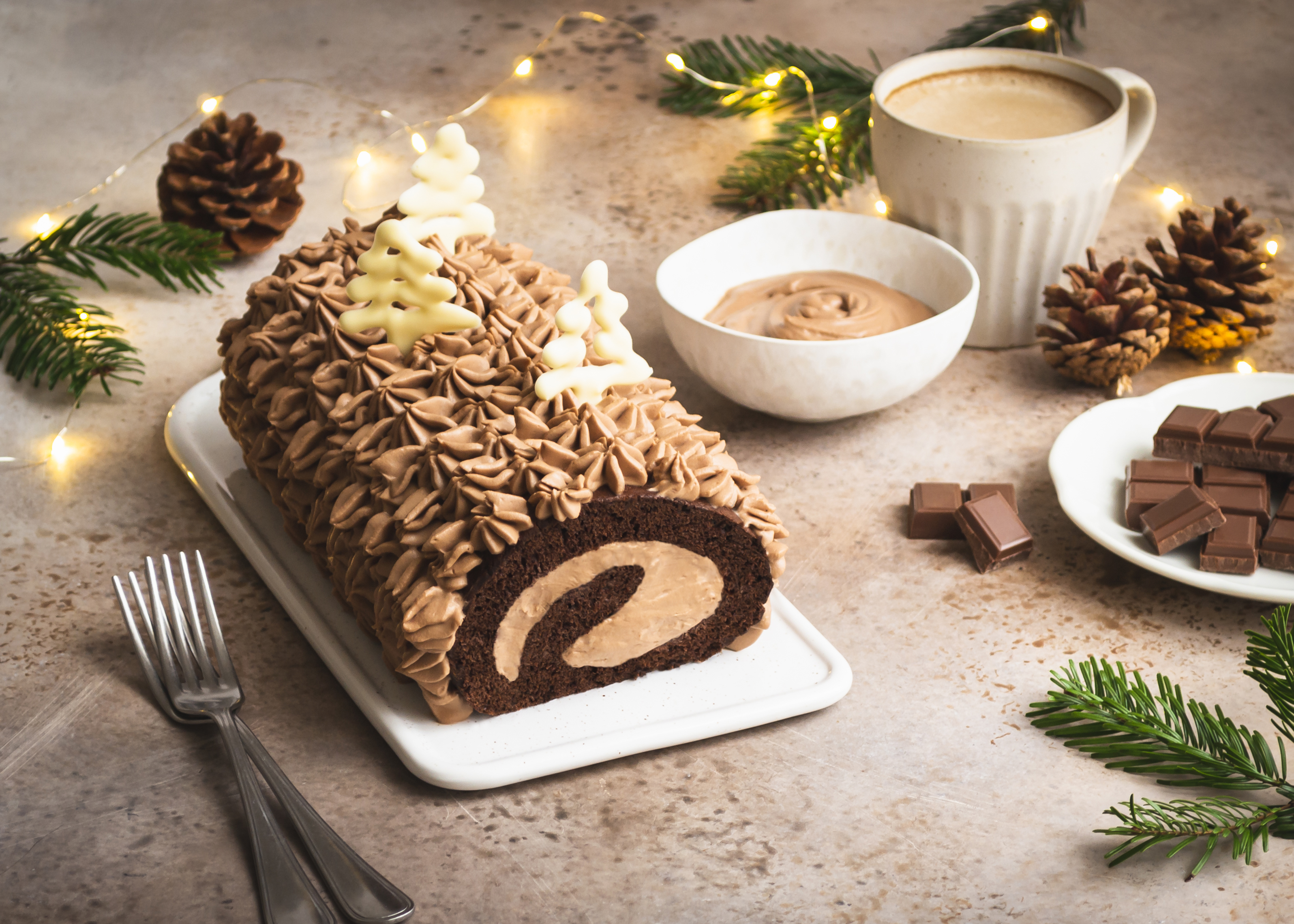 Bûche de Noël aux 3 chocolats