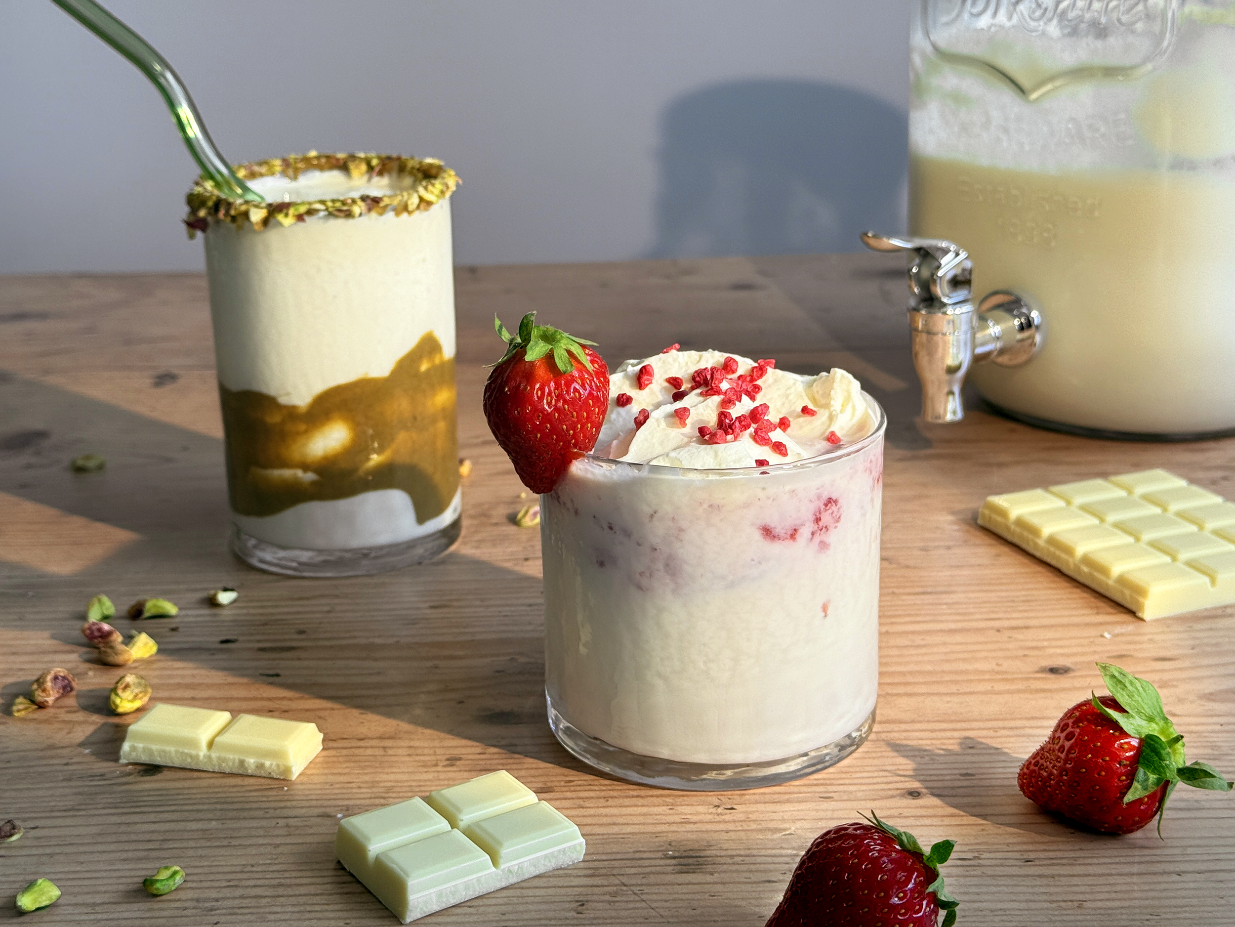Batido de chocolate blanco y yogur